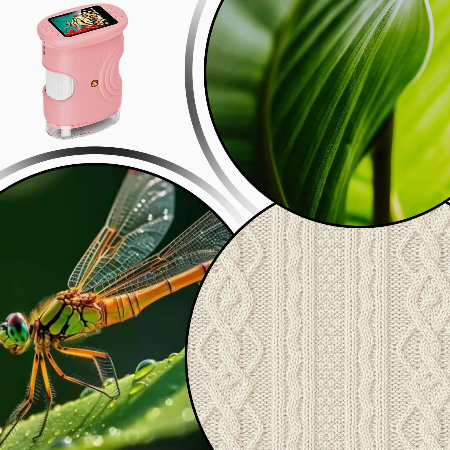 Microscopio per Bambini Giocattoli Scientifici Educativi Ricaricabili 1000X | Microscopio Digitale Portatile Con Schermo Da 5 Cm Per Bambini Ragazze Ragazzi Casa Scuola Laboratorio Natura