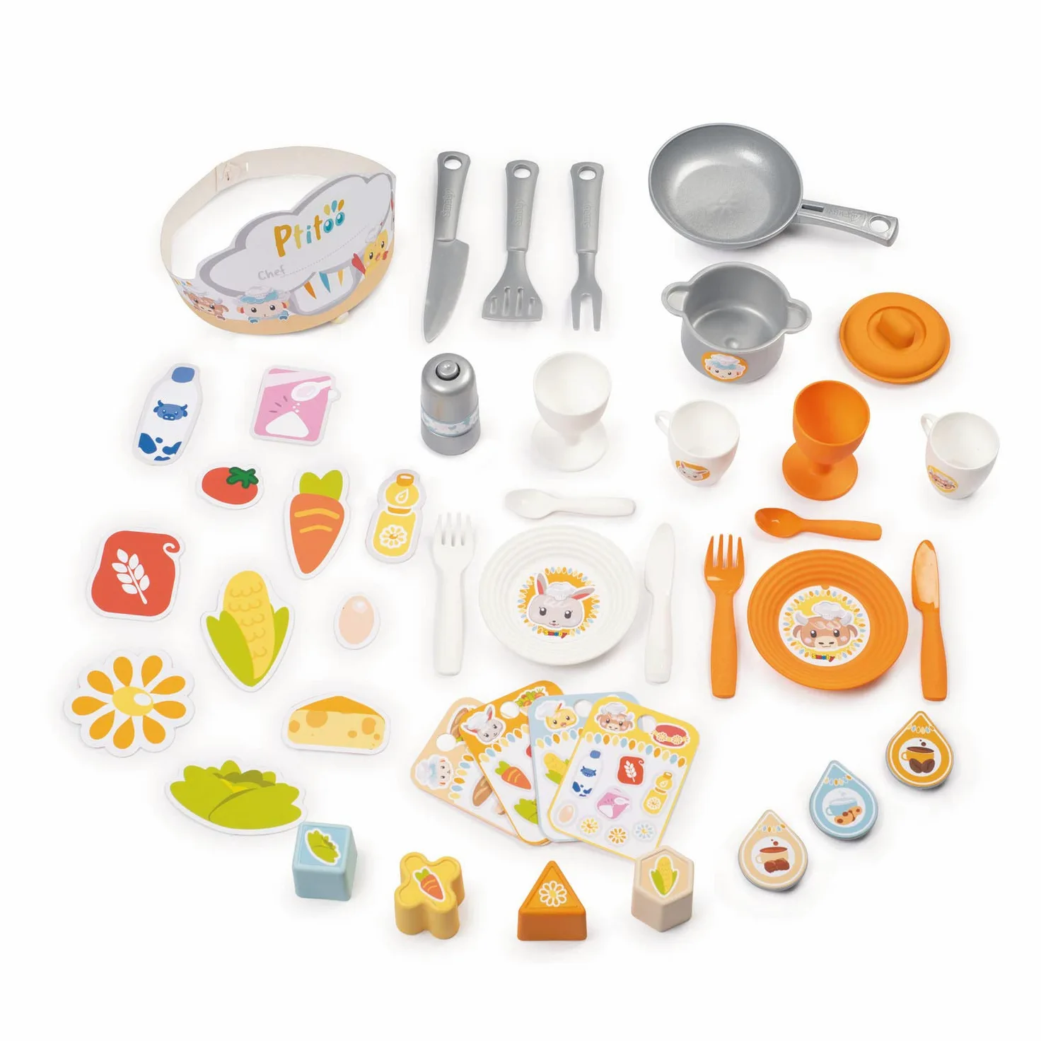 Smoby - Cucina per Bambini Ptitoo con Forme a Incastro e Suono, 22 Accessori, Ottimo per la Prima età, per Bambini a Partire da 18 Mesi