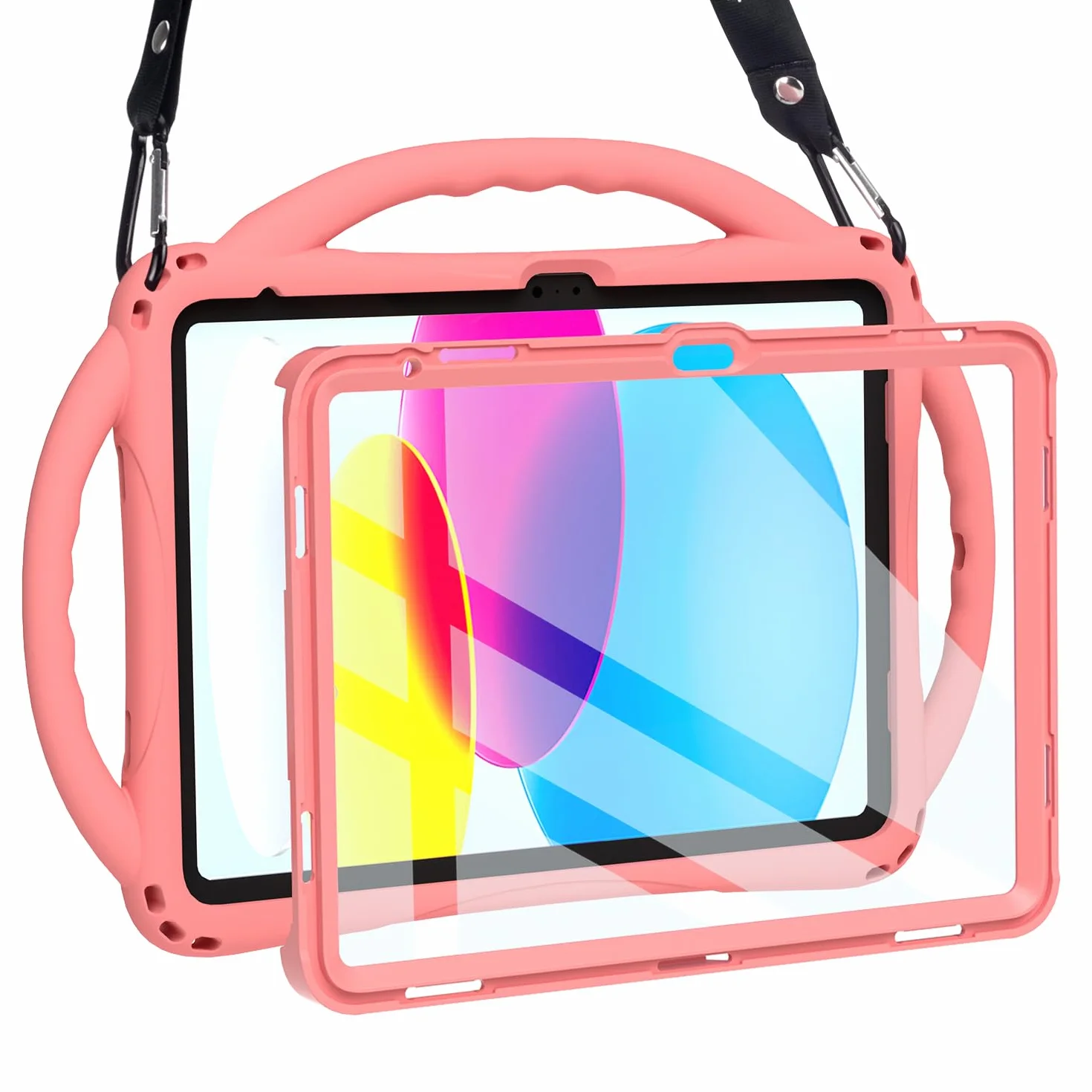 TOPESCT Custodia per bambini per iPad A16 di 11a/10a generazione (2025/2022) 11"/11", realizzata in silicone adatto ai bambini, con protezione schermo integrata, custodia antiurto con supporto per