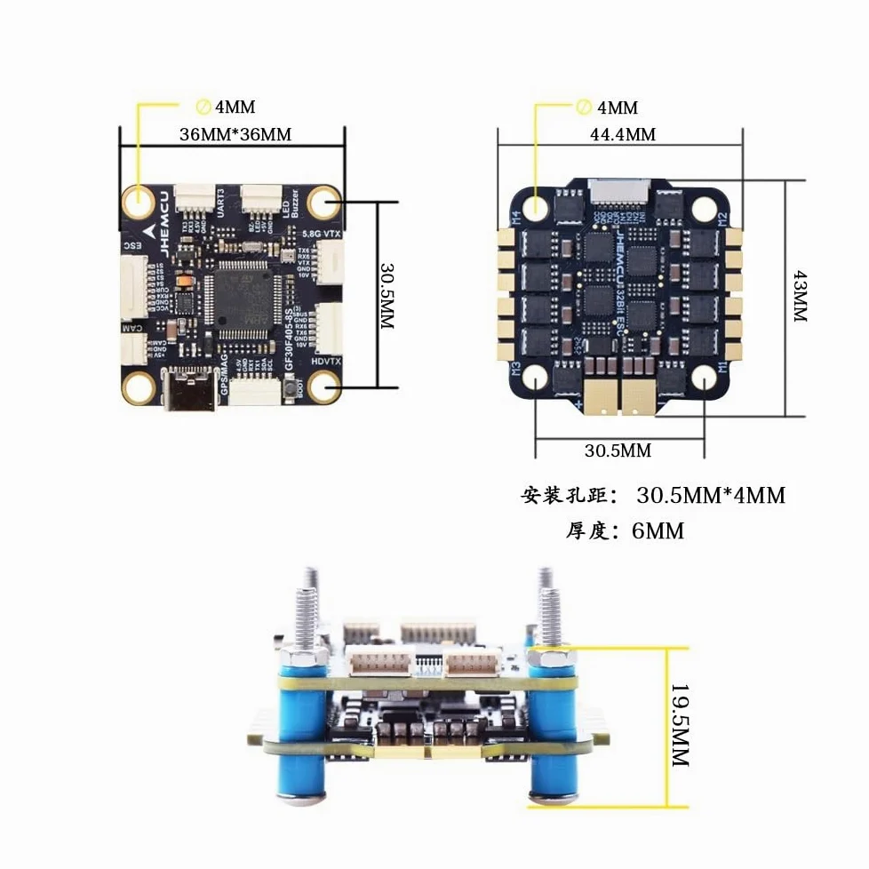 Per JHEMCU F405 Controller di volo Stack 80A 4in1 ESC - per FPV Racing Freestyle Drone