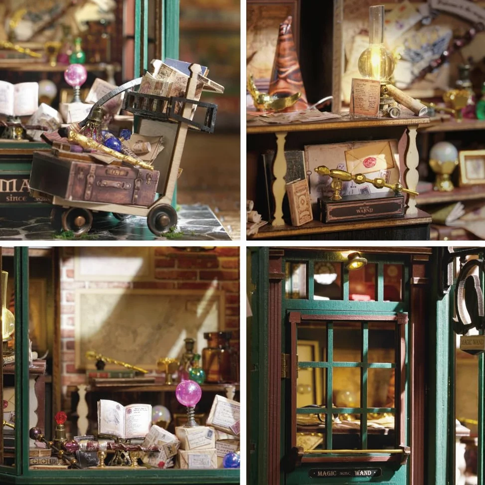 Magic Shop - Casa delle bambole con copertura antipolvere, kit di mobili per la casa delle bambole in miniatura, scala 1:24, regalo creativo per bambini, adolescenti, regalo di compleanno