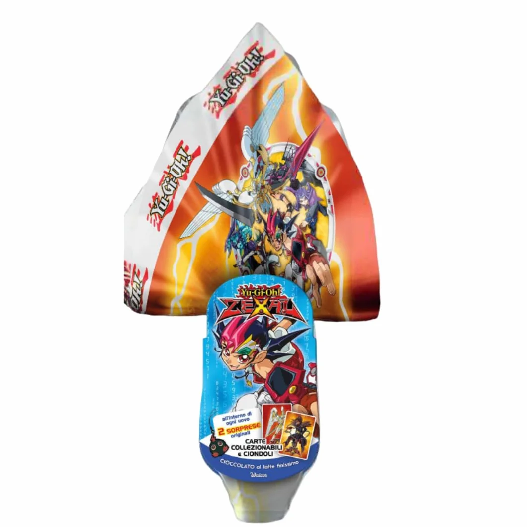 Uovo di Pasqua Yu-Gi-Oh! Anime 200 g WALCOR | Cioccolato al Latte Finissimo con Doppia Sorpresa | Carta Collezionabile Originale + Dangler | Idea Regalo Pasqua