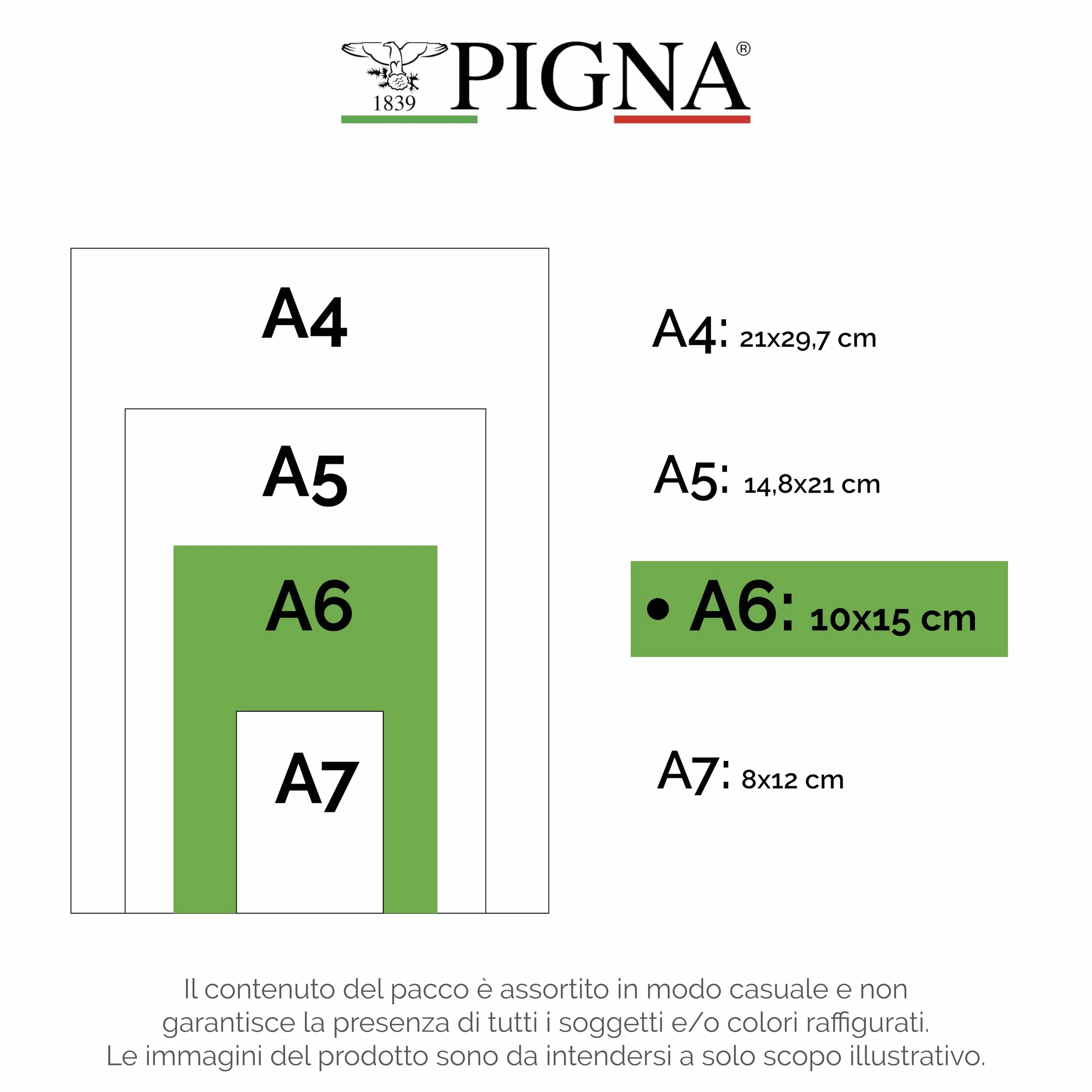 Pigna Quaderno Blocco Spiralato A6 Colour Inside 50 Fogli Carta Colorata