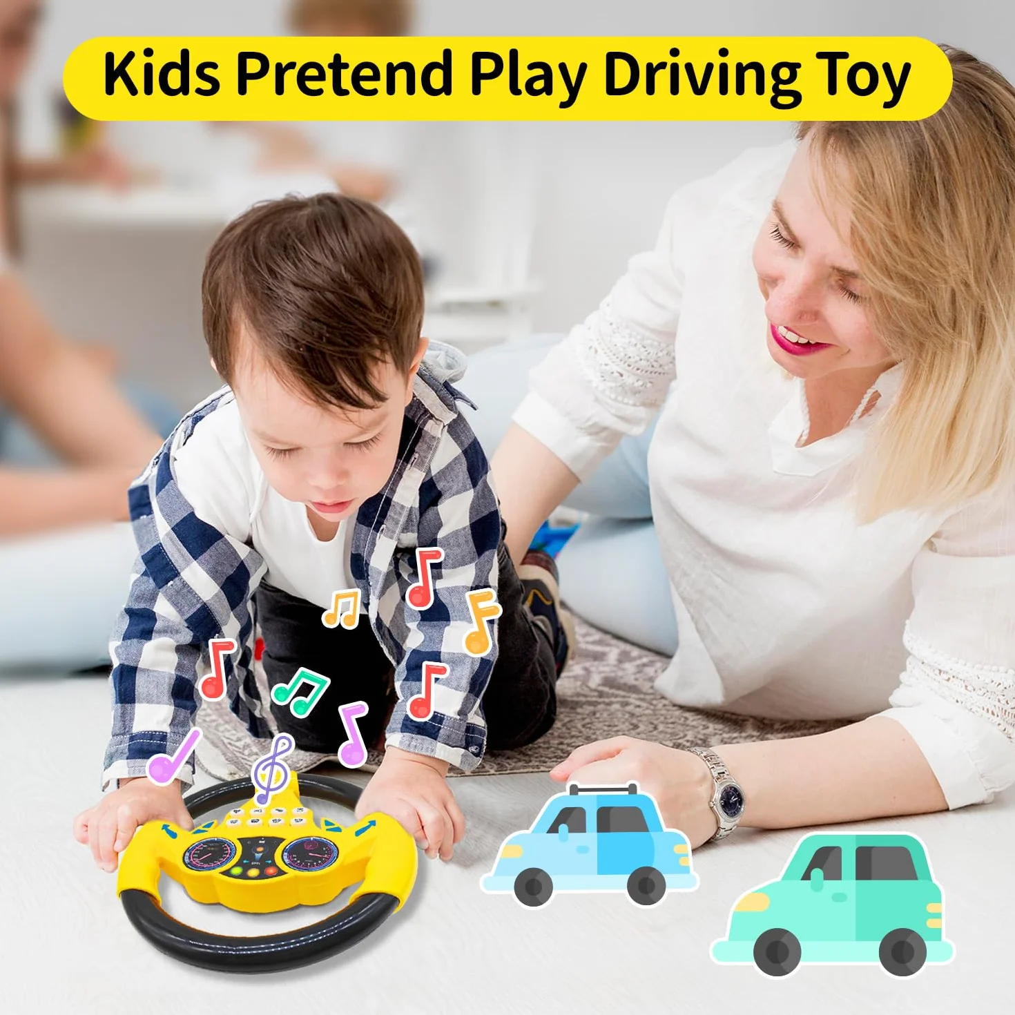 Giocattoli Volante Bambini, Controller Guida Portatile Simulato, Giocattolo Educativo Regalo (Giallo)