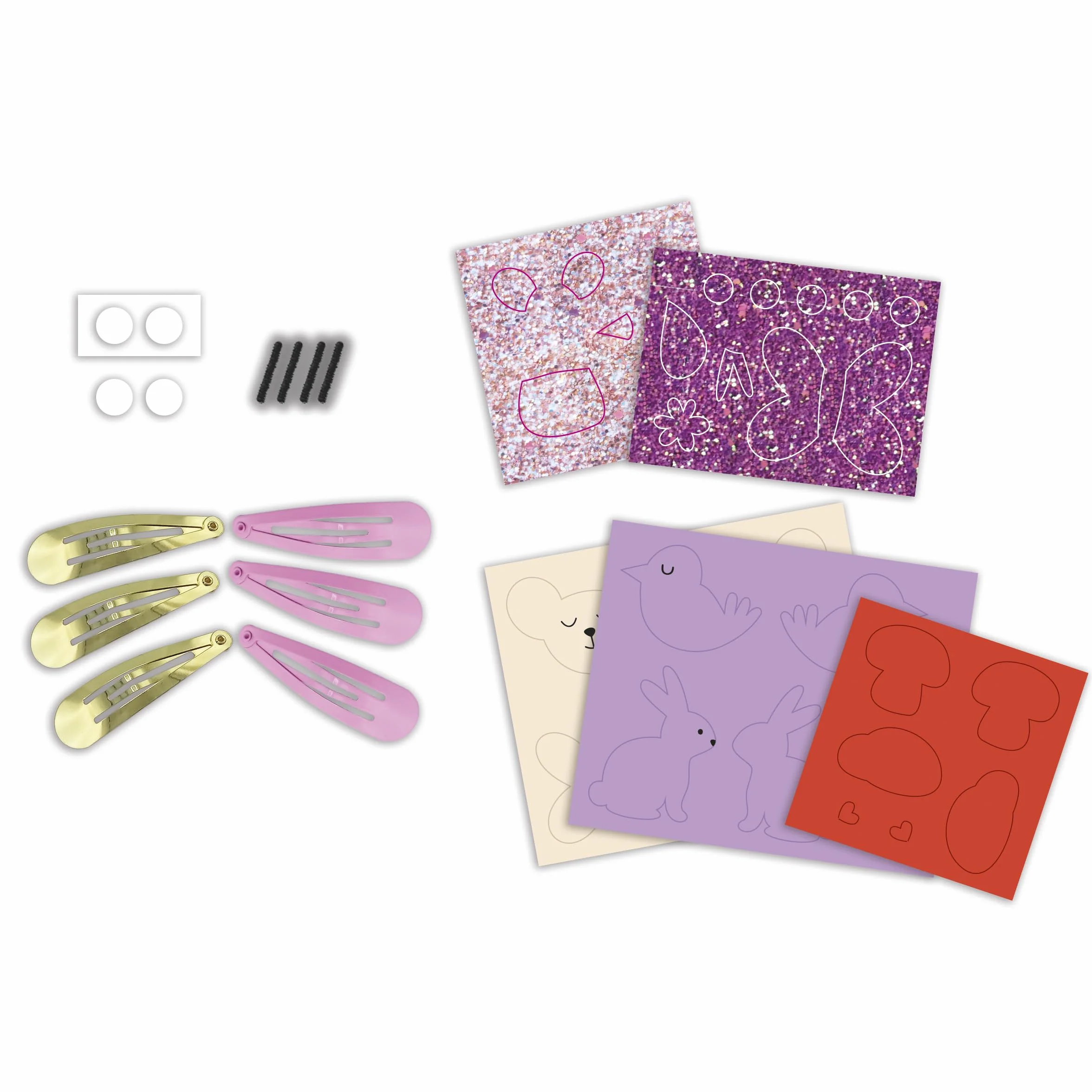 Janod - Set per Creare 6 Fermagli - Giardino Fiorito - Cofanetto per Il Tempo Libero Creativo dei Bambini - Motricità fine e creatività - da 5 Anni - J09179