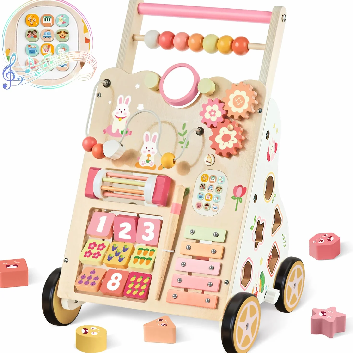 Giocattolo scorrevole in legno per imparare a camminare per bambini BPW668