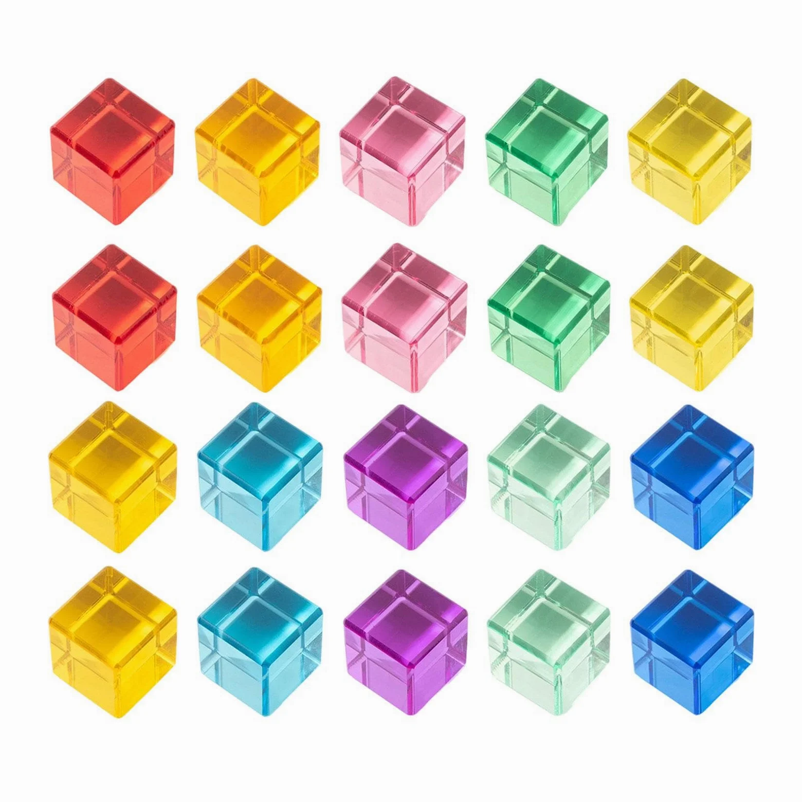 20 Blocchi Impilabili Gem in Acrilico, Gioco Educativo di Impilamento Arcobaleno per Bambini, per Stimolare I Sensi E Stimolare La creatività, Cubo