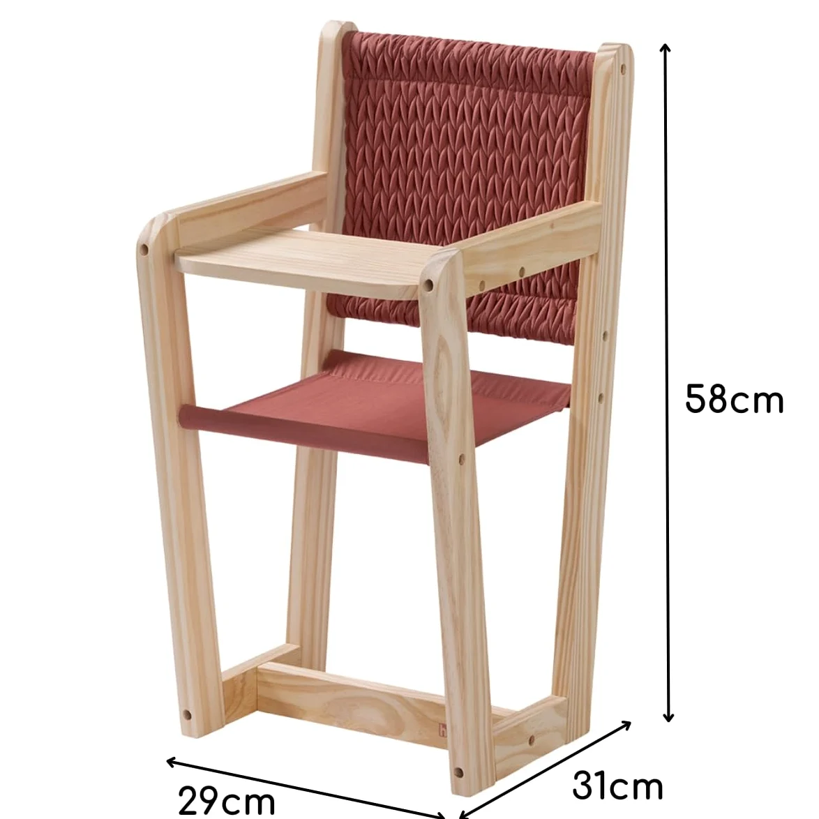 howa Seggiolone in legno per bambole fino a 50 cm, Grace 2870 | Mobile giocattolo per bambole, seggiolone per bambole fino a 50 cm