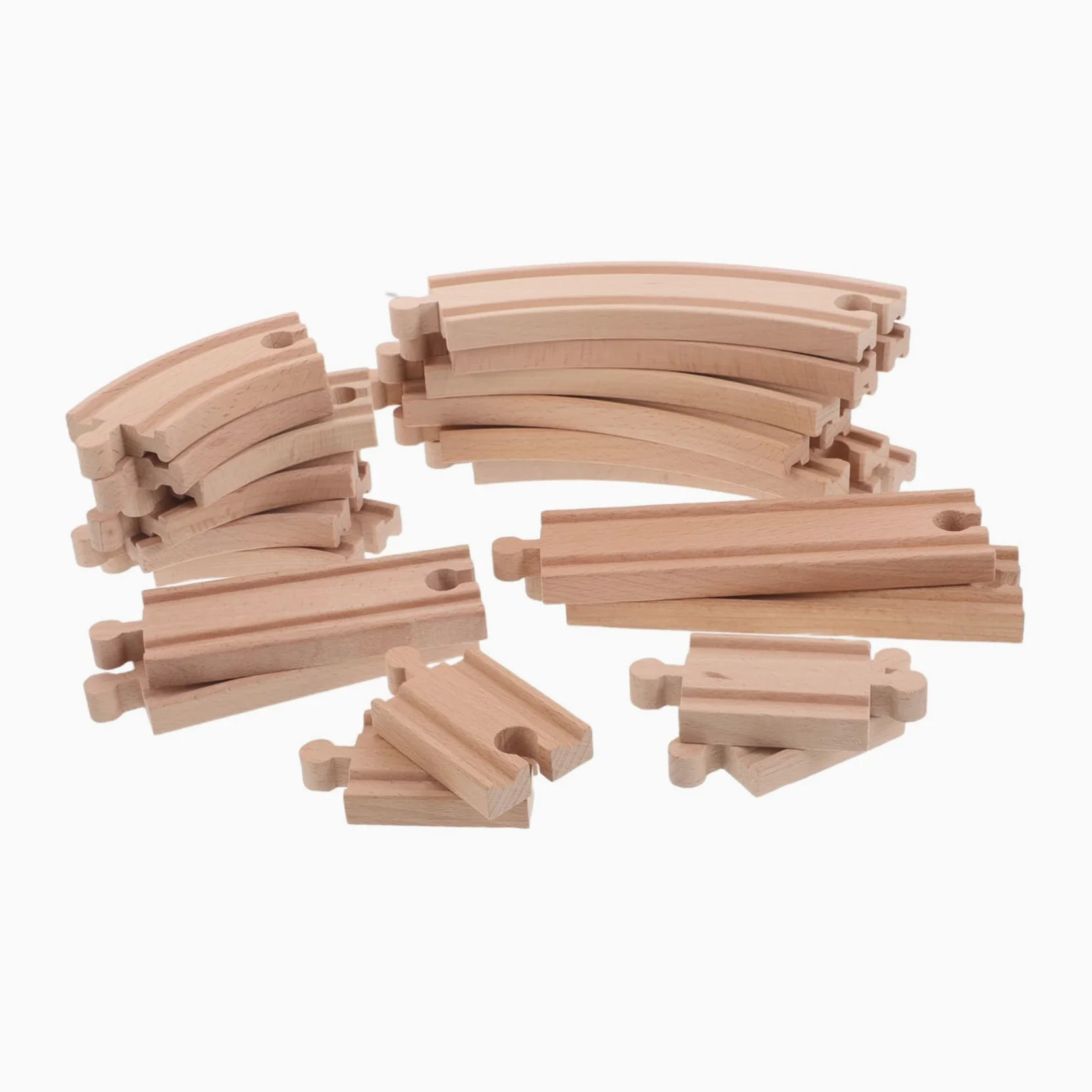 ifundom Set da 20 Binari in Legno per Treni, Accessori per Trenini Giocattolo, Compatibile con Modelli di Treni Diffusi, per Bambini e Ragazzi, Kit di Estensione Fai da Te con Trenino