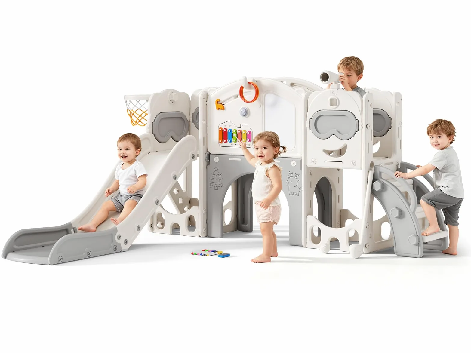 Set con torre da gioco 7 in 1 con xilofono, HDPE, 50 kg, a partire da 1 anno