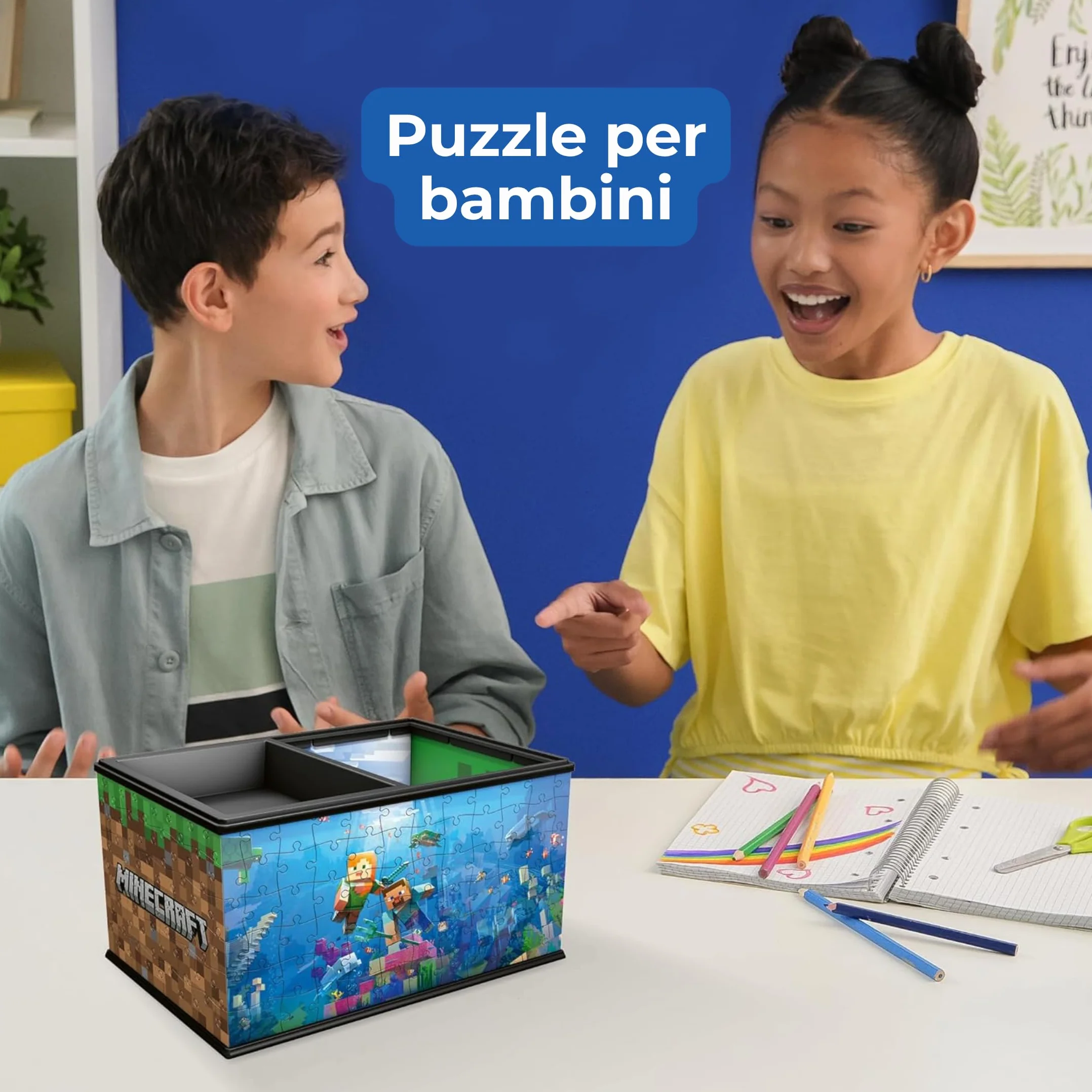 Ravensburger - Puzzle 3d Minecraft Storage Box | Puzzle 3d Bambini A Partire Dagli 8 Anni | Modellismo Da Costruire Bambini Di 216 Pezzi | Regalo Bambino 8 Anni E Più