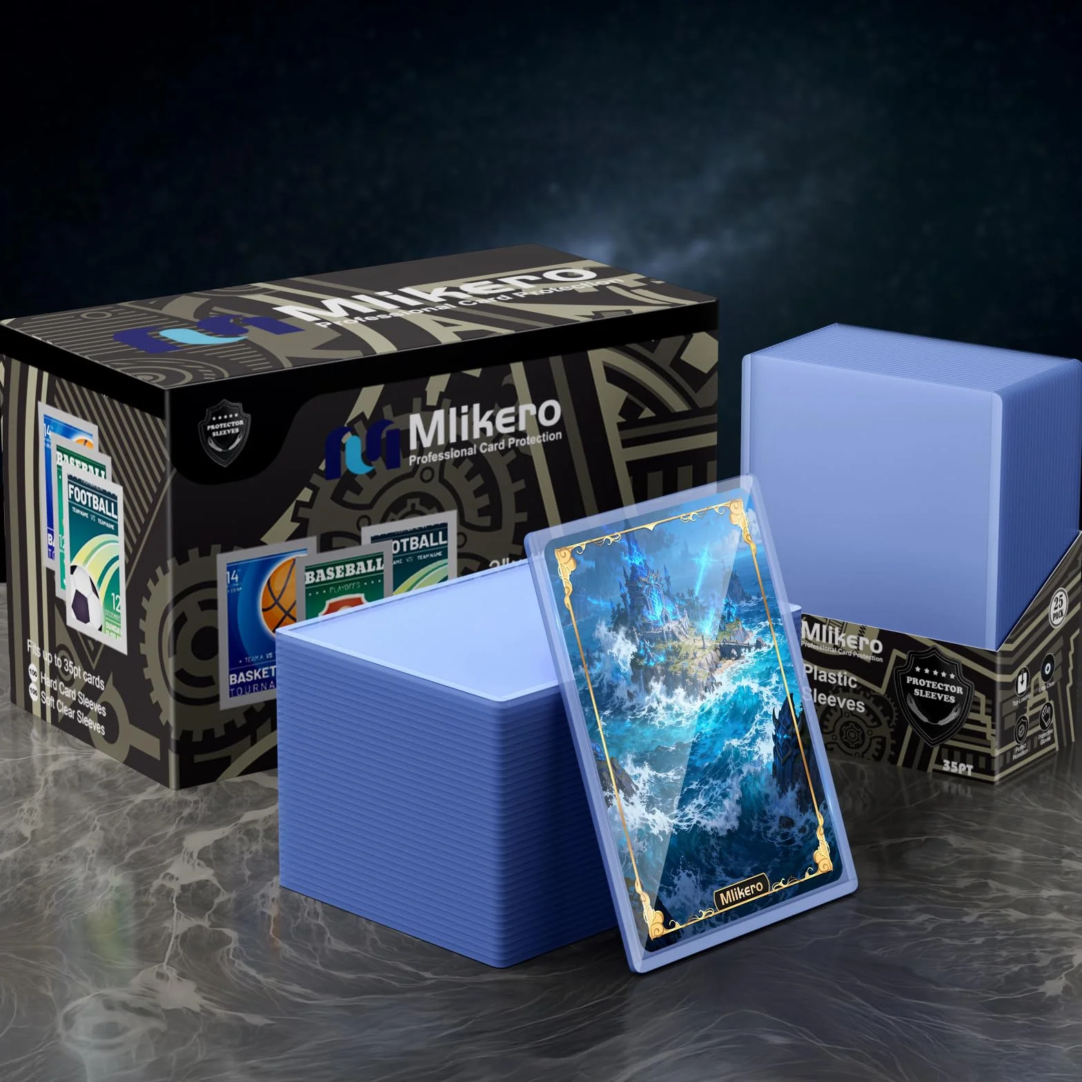 Mlikero 400 Bustine Protettive, Rigidi Card Sleeves Bustine Carte, Protezione per le Carte Collezionabili, 3x4 Pollici (200 Sleeves Rigide + 200 Sleeves Trasparenti)