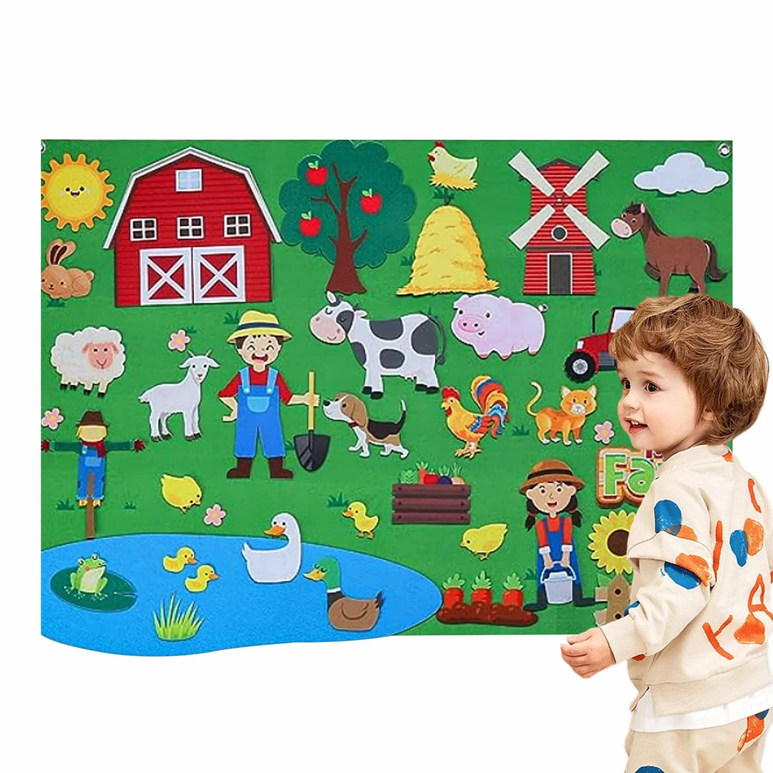 Tavole con storie in feltro per bambini in età prescolare, Storie in feltro fai da te Story Board in flanella per la scuola materna, Attività educativa da parete per bambini, tavola in flanella con na