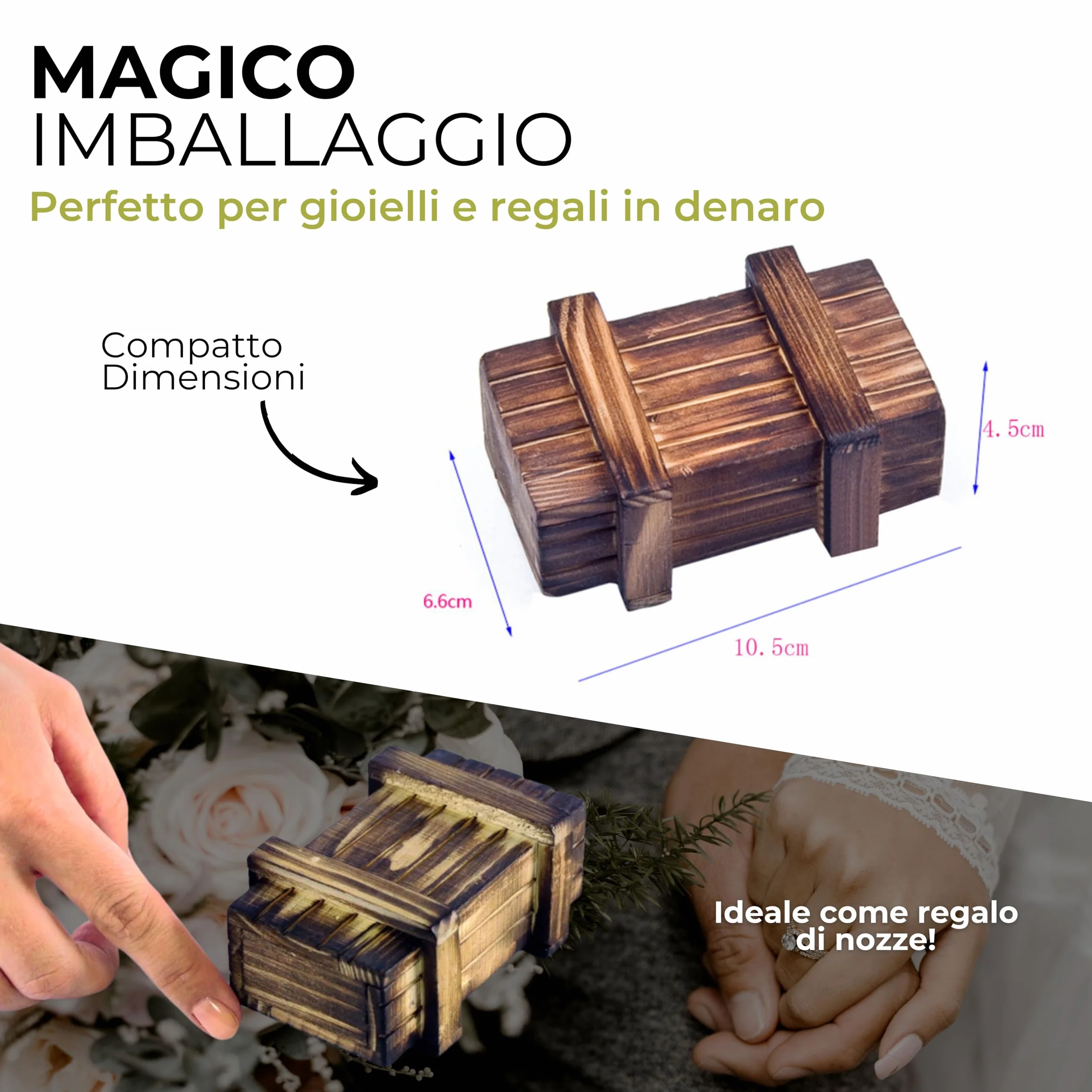 GADGET HERO Scatola in Legno Puzzle con Scomparto Segreto