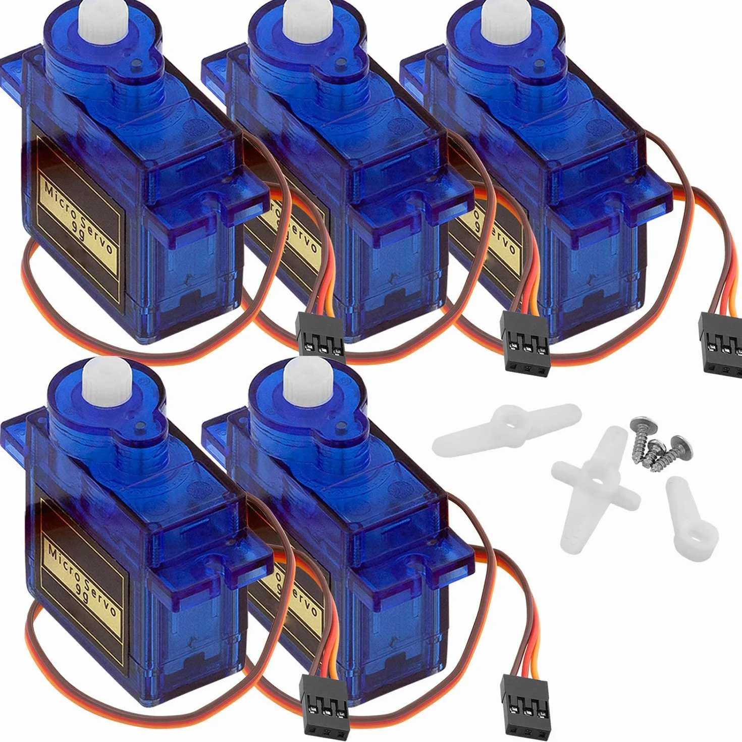 AZDelivery 3 x Micro Servo compatibile con SG90 Servomotore 9G RC per Robot Elicottero Aereo compatibile con Arduino incluso un E-Book!