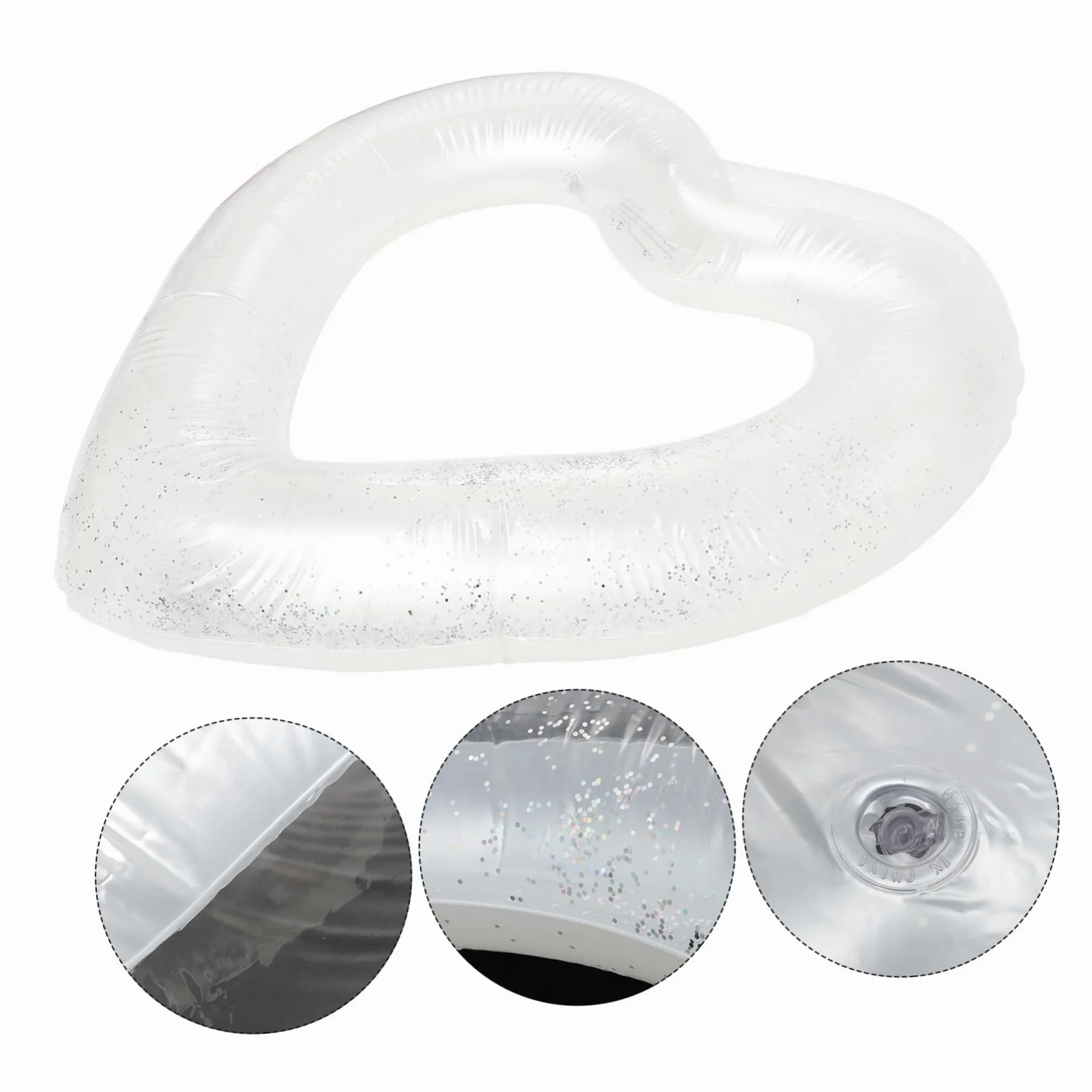 TOYANDONA Salvagente a Forma Di Cuore Galleggia Zattera Piscina Per Piscina Anelli Da Piscina Gonfiabili Piscina Gonfiabile Per Giocattolo Da Piscina Estivo Pvc Bianca