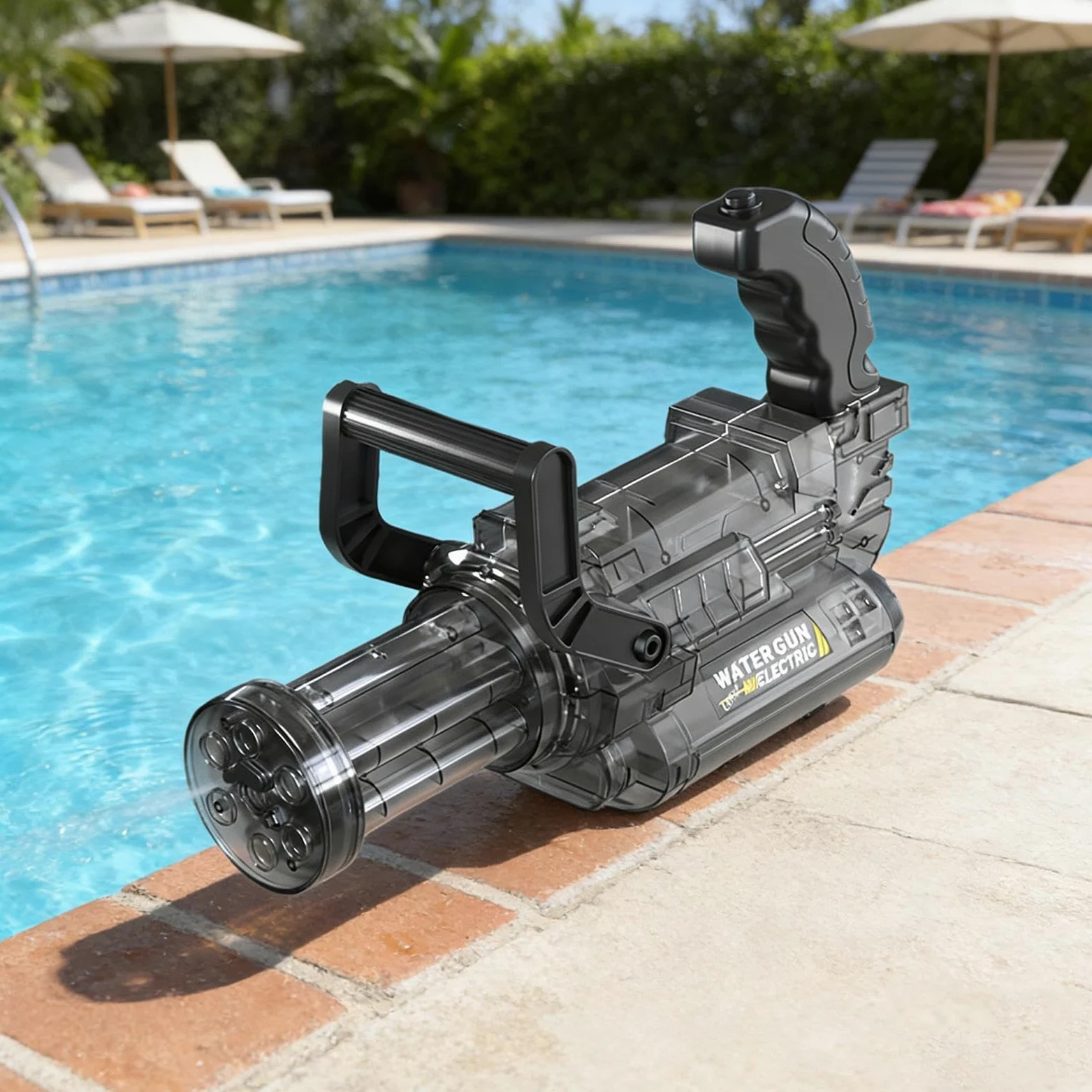 Giocattolo Elettrico per Pistola ad Acqua Squirter Elettrico da Esterno | Giochi da Piscina con Effetti Luce e Fiamma per feste all'aperto, giardino, cortile, spiaggia, piscina, campeggio