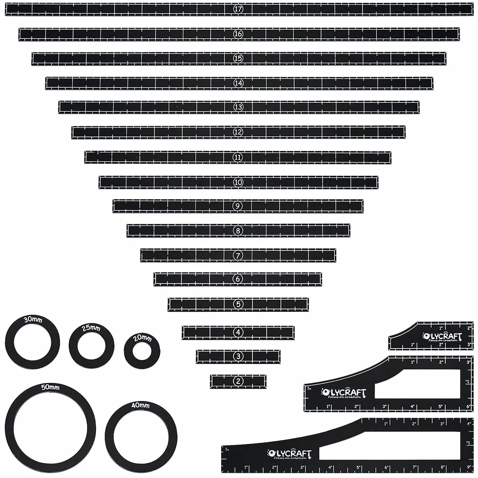 OLYCRAFT 2 set (24pz) Marcatori di Punti Obiettivo Righello Acrilico Set di Marcatori Rotondi per Obiettivi Righello di misurazione per giochi di guerra per Giochi Da Tavolo Wargames - 24 dimensioni