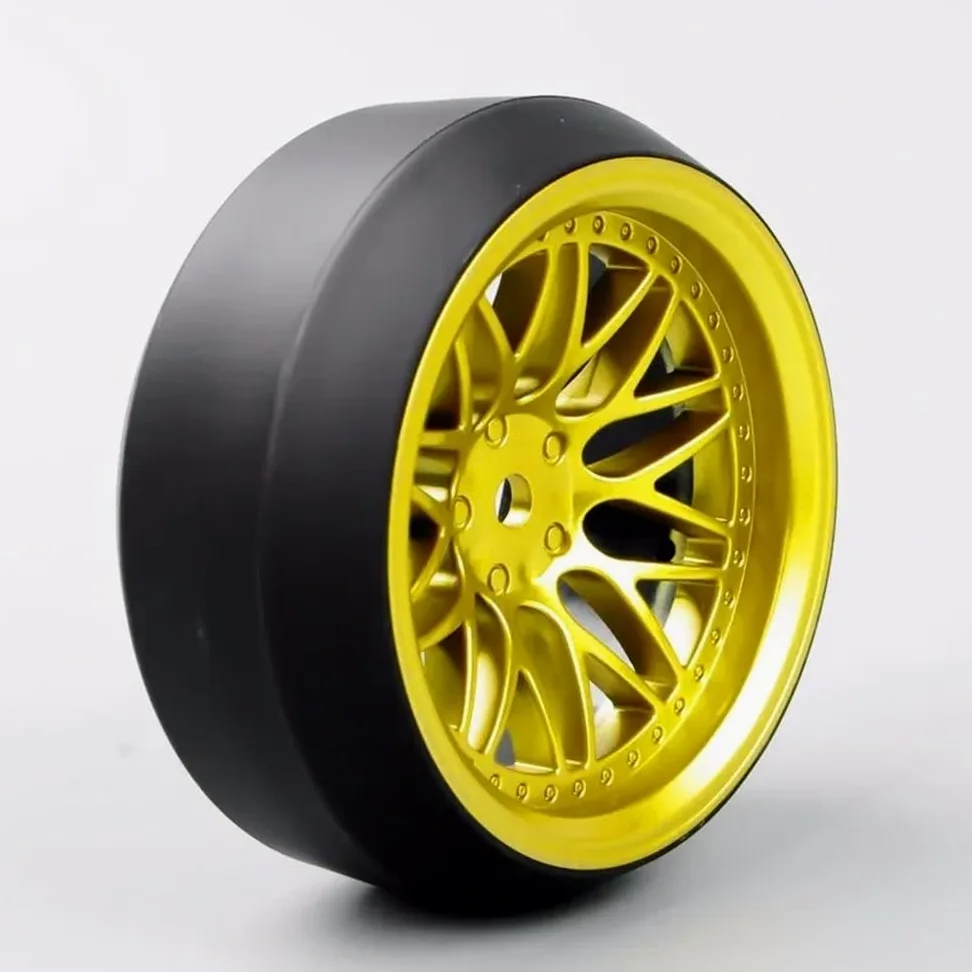 1 set di 4 pneumatici e cerchioni RC da drift in scala 1/10, offset 6 mm, esagonale 12 mm, compatibile con vari modelli di auto.