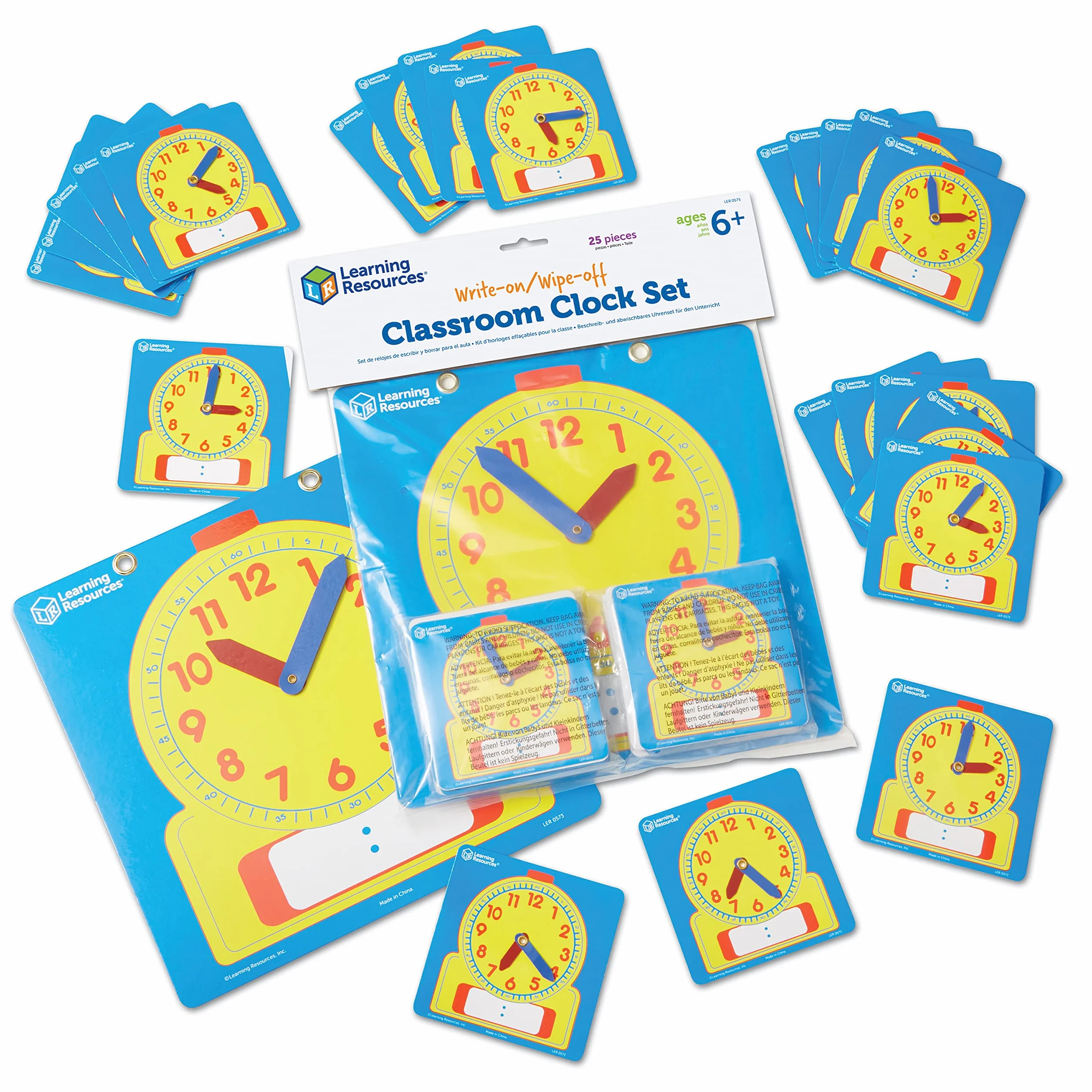 Learning Resources Set da classe di orologi cancellabili