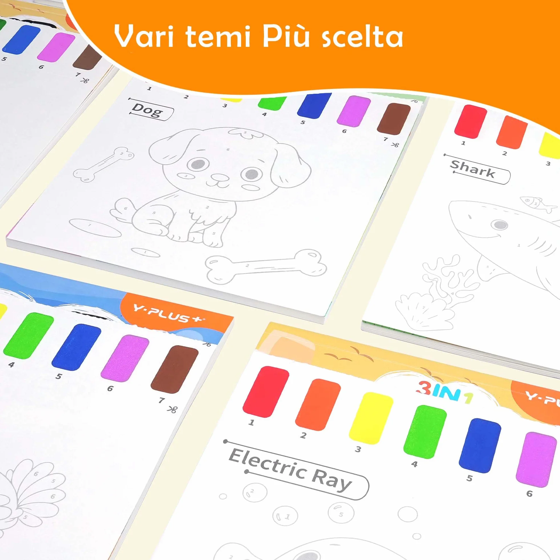 YPLUS Dipingi con Libri ad Acqua per Bambini Piccoli， Carta per Pittura ad Acquerello per Bambini 1-4 Anni， Regalo Artistico con Pennello Inclusi - 3 Libri