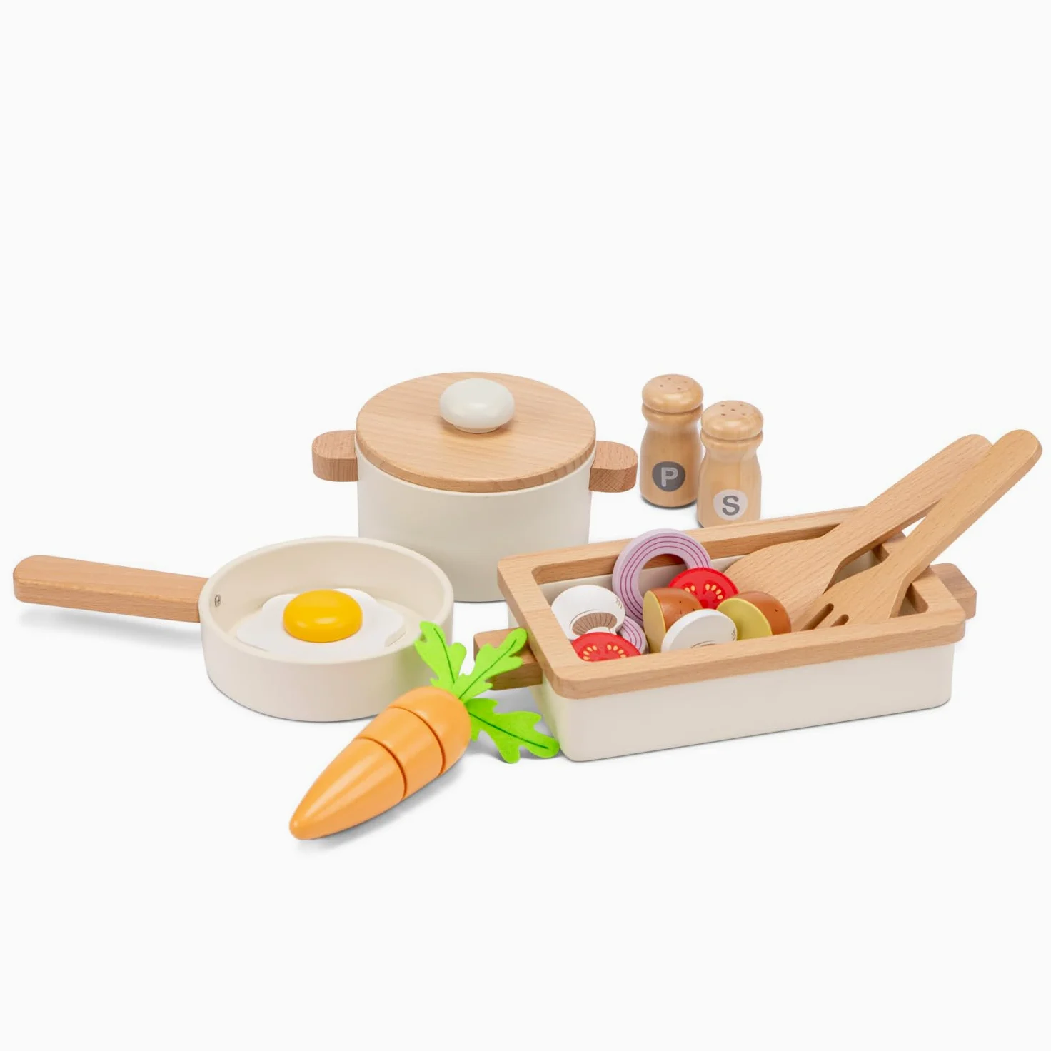 Woet® Forno per il Pane Giocattolo in Legno per Bambini – Set Colazione di Imitazione con Pane, Accessori e Tagliere – Giocattolo di Imitazione – A Partire da 3 Anni – Regalo per Bambini e Bambine