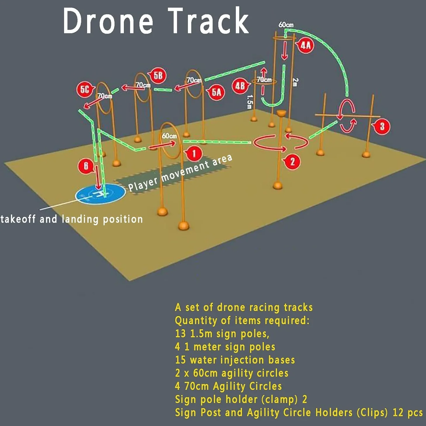 Drone Racing - Kit di allenamento a ostacoli per principianti, facile da costruire con livelli di difficoltà regolabili per esercitarsi nell'evitare gli ostacoli