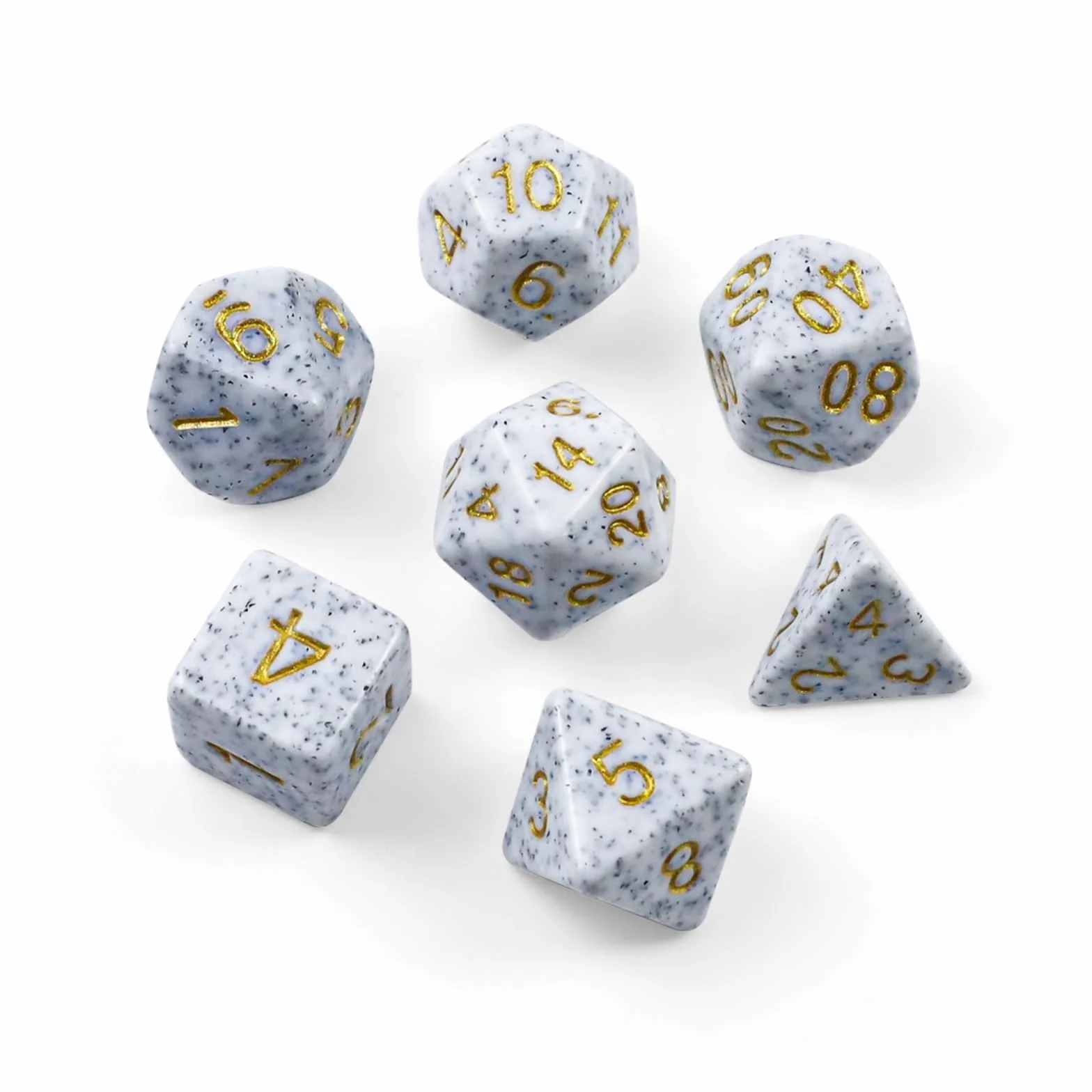 Set di 7 dadi poliedrici, dadi in poliedro con glitter DND Dice per Dungeons & Dragons RPG MTG DND (blu screziato)