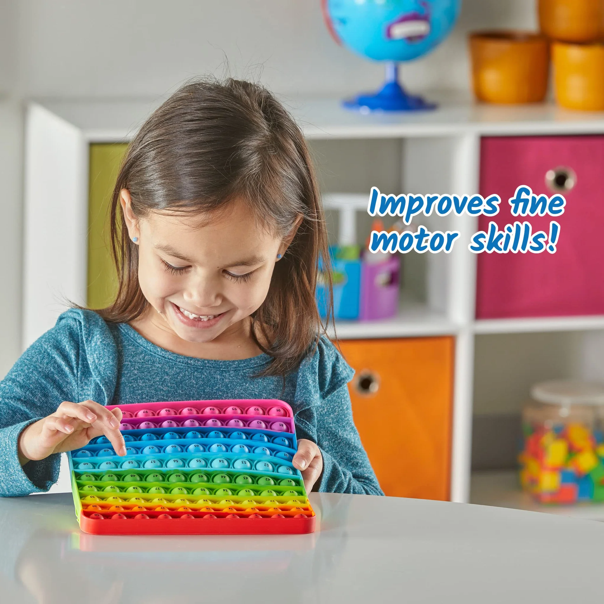 Learning Resources Tabellone Sensoriale con Cento Bolle, Scoppia Le Bolle e Conta, Giocattoli Antistress