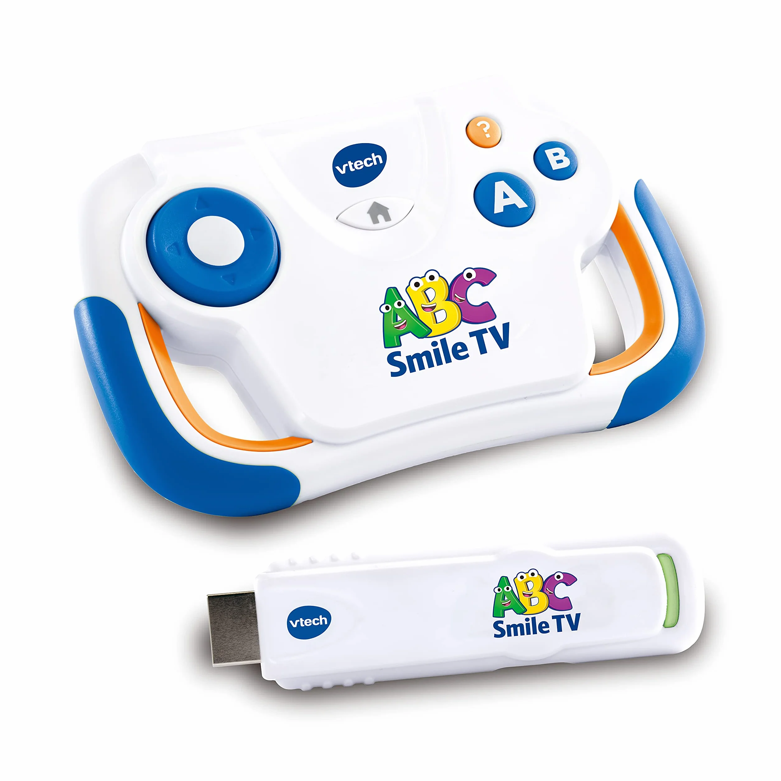 VTech ABC Smile TV - Console di apprendimento wireless con chiavetta HDMI per TV con 15 livelli di gioco per ore di apprendimento - Per bambini dai 3 ai 7 anni