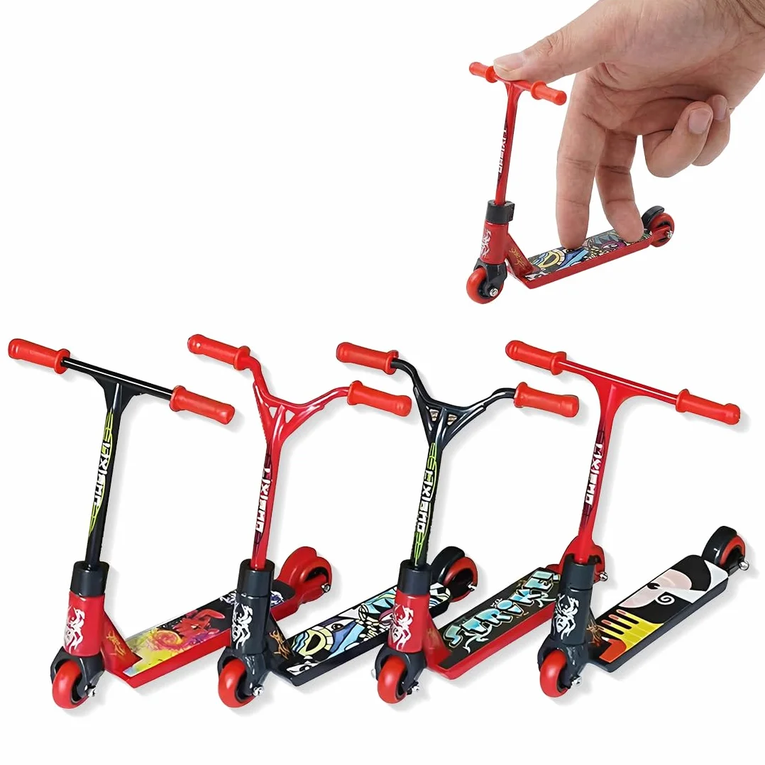 4 Pezzi Mini monopattino, mini skateboard, finger scooter,skateboard da dito, bmx per bambini, feste, regali di compleanno per bambini