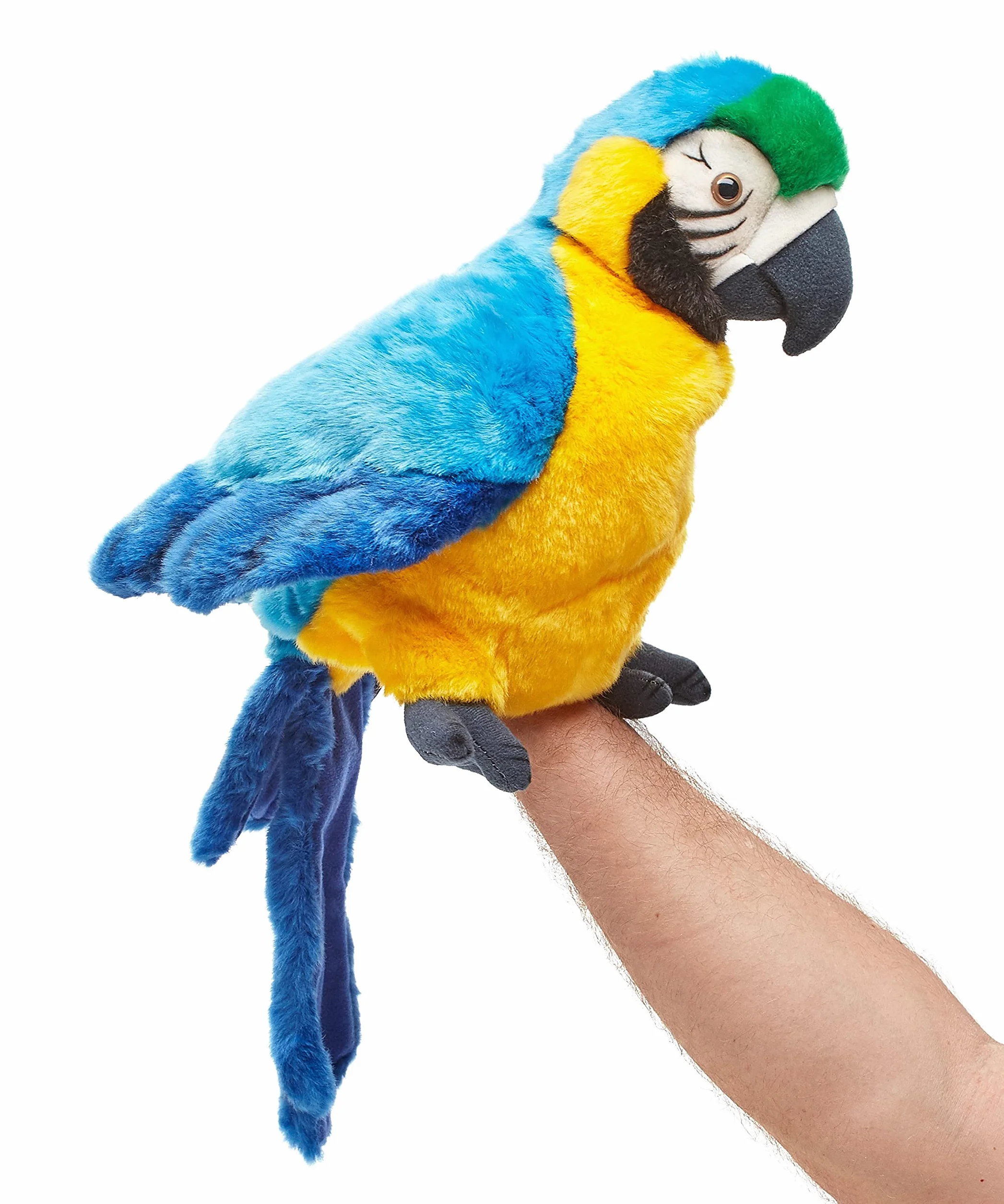 Uni-Toys - Bambola a forma di pappagallo con testa girevole – 26 cm (altezza) – Uccello – peluche