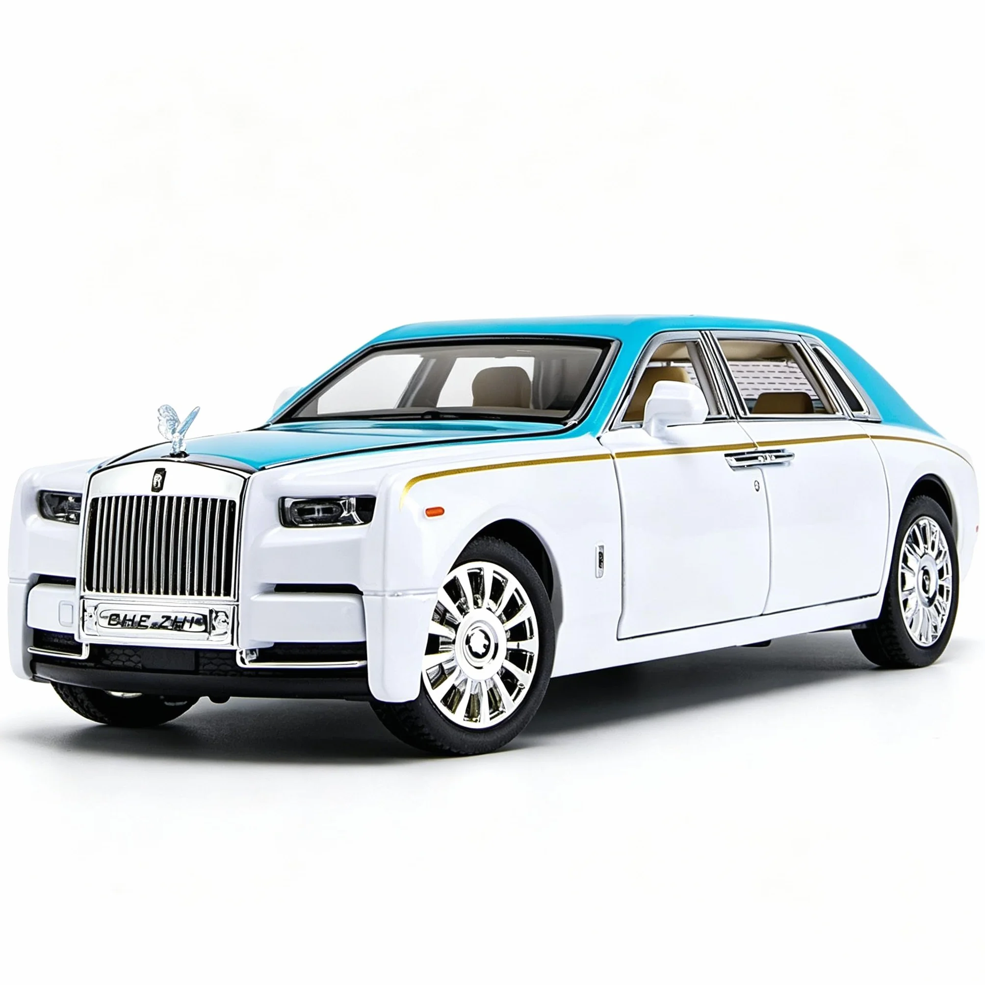 TGRCM-CZ Rolls-Royce - Modellino di auto in lega di zinco, in lega di zinco, modellino auto giocattolo pressofuso con suono e luce, per bambini, ragazzo e ragazza, regalo (blu)