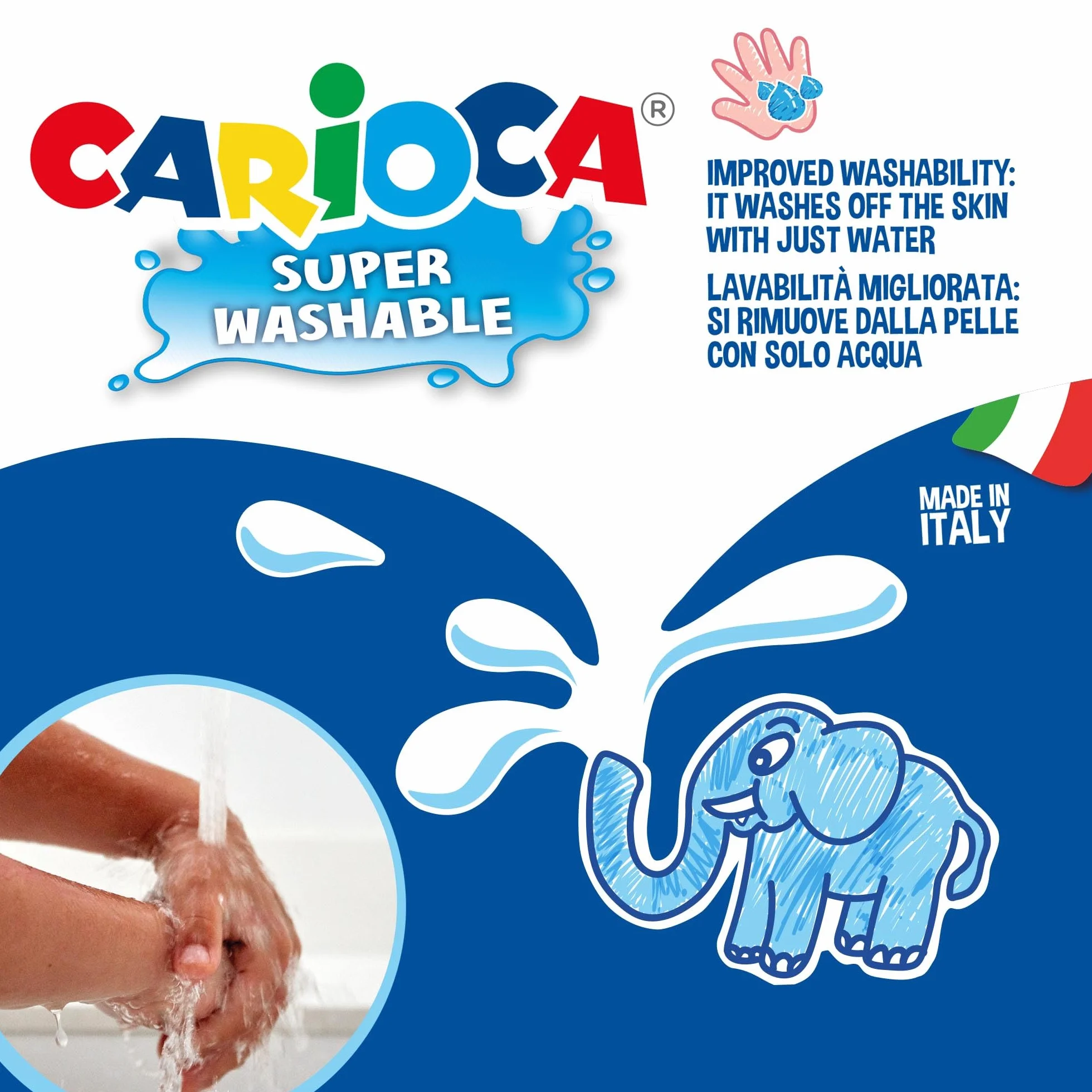 CARIOCA Set Creativo 100 Pennarelli Punta Fine Lavabili Album da Colorare A4 Astuccio Metallo Blu