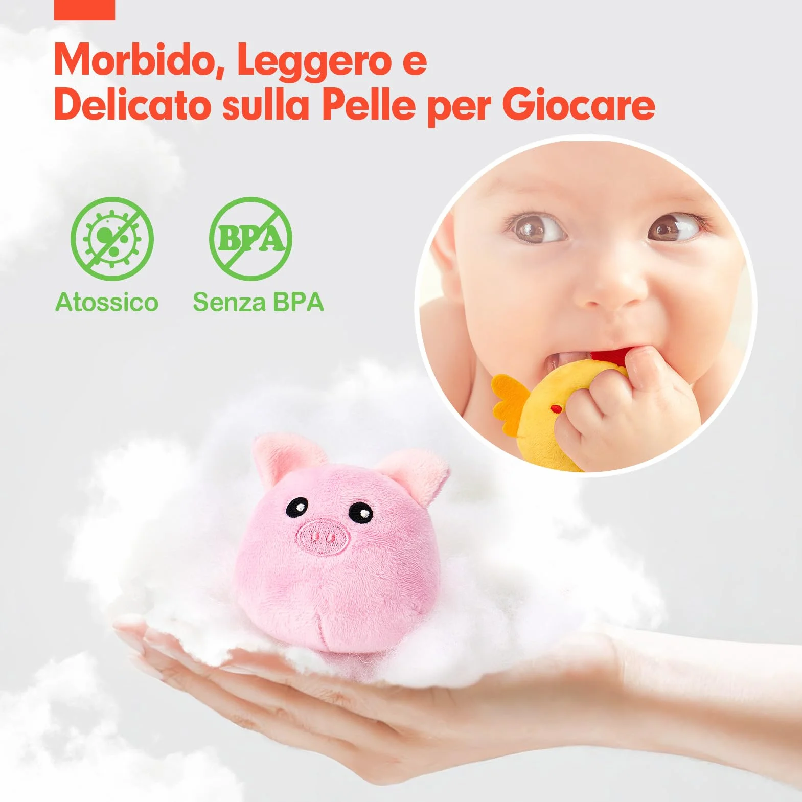 Montessori Casa Morbida Giochi Bambino 1 Anno Animali da Fattoria con Fienile Sonaglio Specchio Gioco Sensoriale Regalo Bimbo Bimba