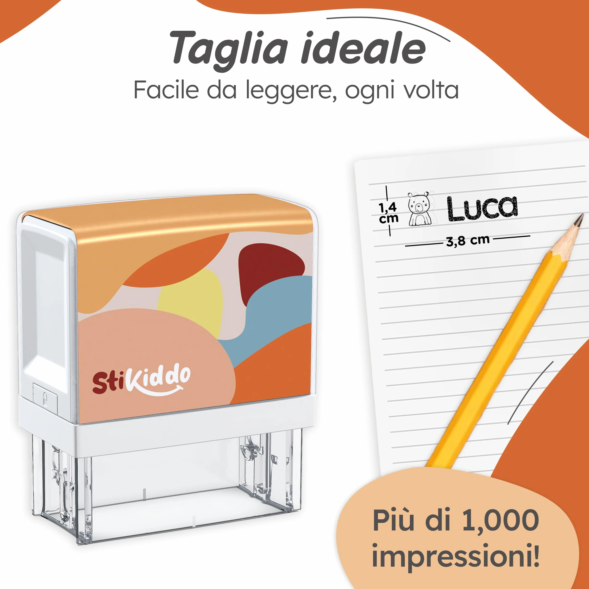 Timbro Personalizzato Per Bambini, Lavabile in Lavatrice per Abbigliamento e Oggetti