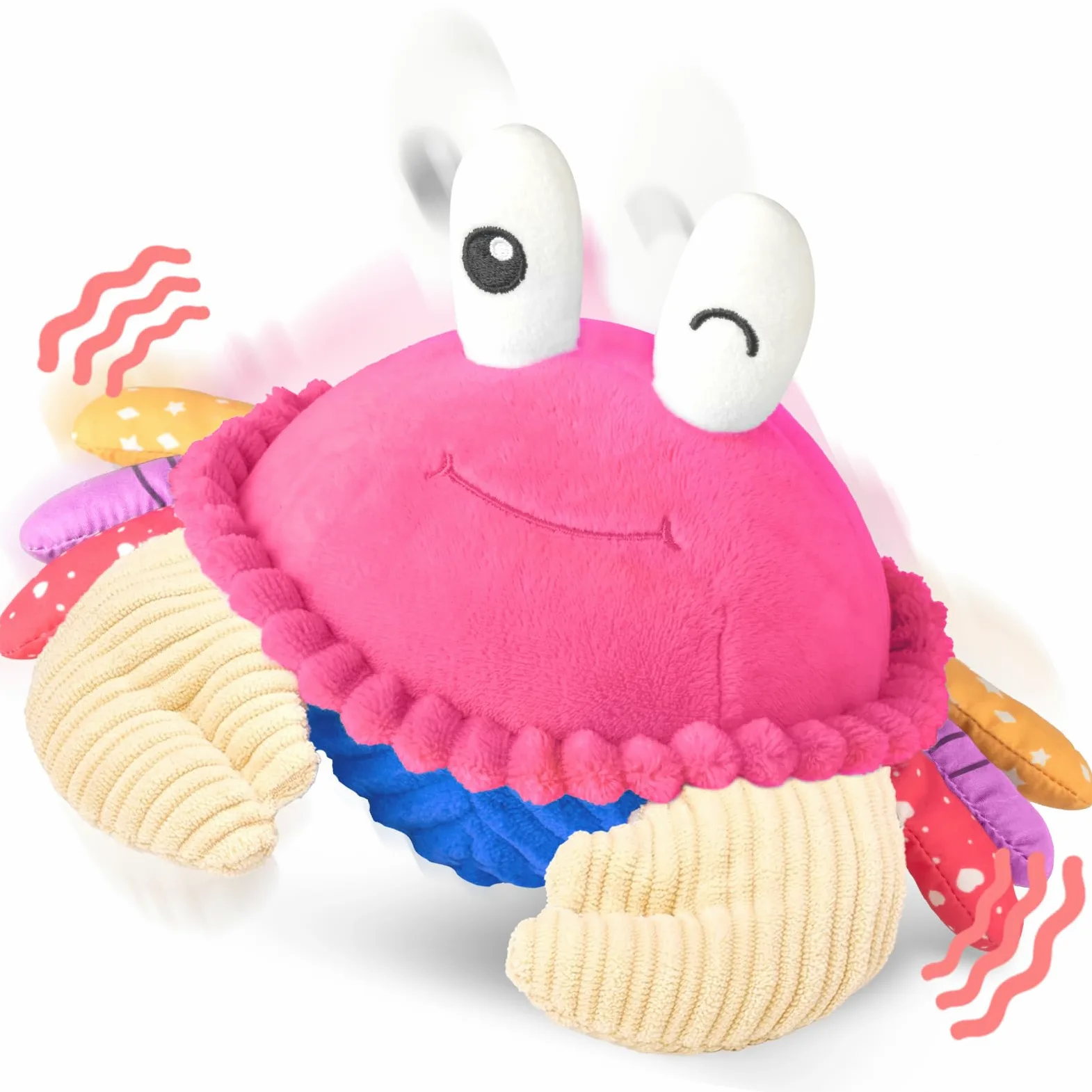 SAIMAND Krabbe Baby Toy 6 7 8 9 10 12 mesi, giocattolo per gattonare musicale, Crawling Crab Tummy Time Toy, giocattolo per bambini a partire da 1 2 anni, regalo per neonati (rosa)