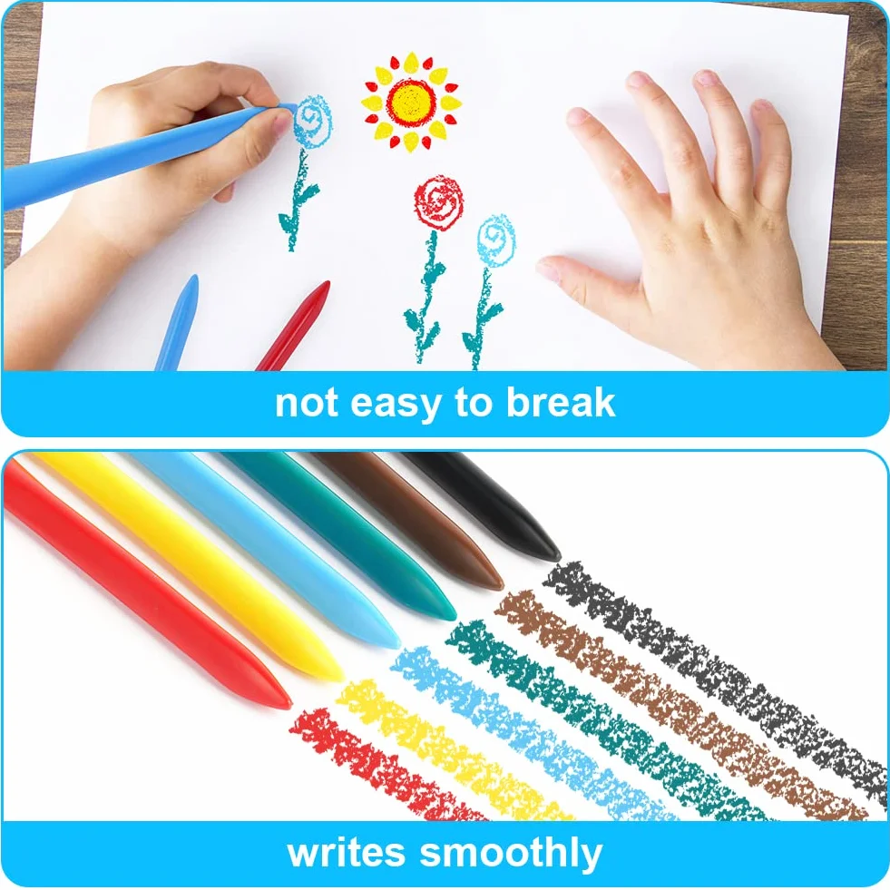 Aolso Pastelli per Bambini Lavabile, 36 Pezzi Pastelli Colorati, Pastelli di Plastica Easy Grip per Bambini, Adatto per Cancelleria Scuola Creativo, Regali Festa Compleanno