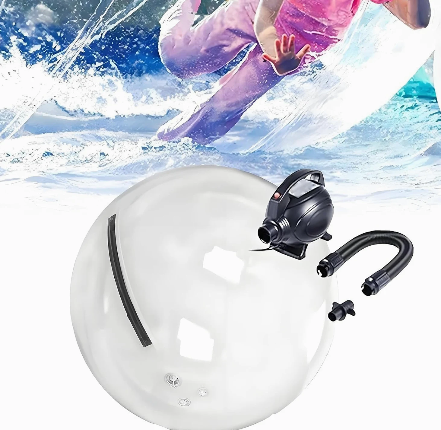 Palla Zorb Gonfiabile con Cerniera, Palla da Passeggio per Acqua in PVC Trasparente, Sfera per Passeggiata per Acqua Gonfiabile, PVC 0.18mm, Buona Tenuta, 0-13000 Giri/Min 透明-1.5米