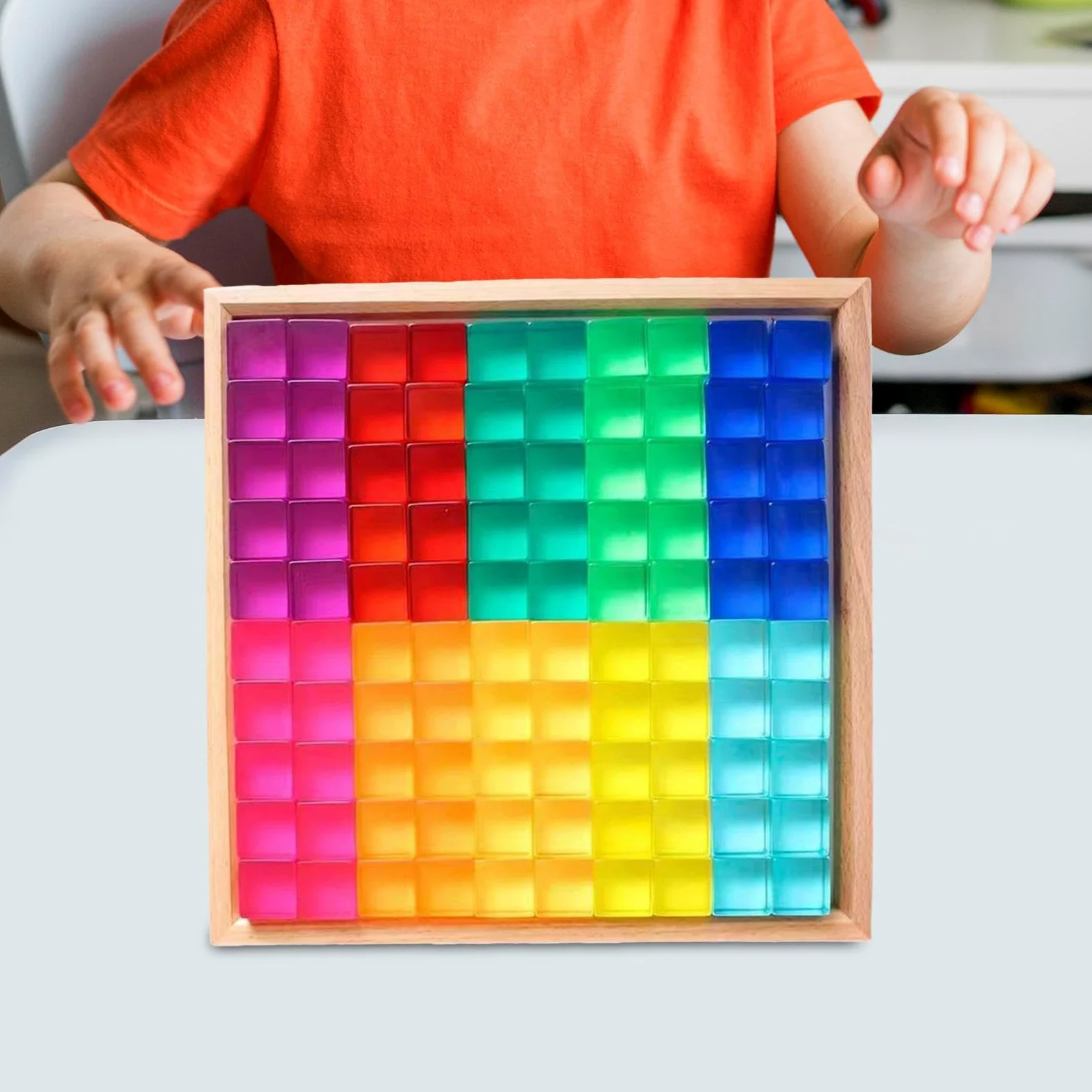 Set di Blocchi da Costruzione Colorati per Bambini, Cubi Impilabili in Resina, Giocattolo Educativo, Idea Regalo