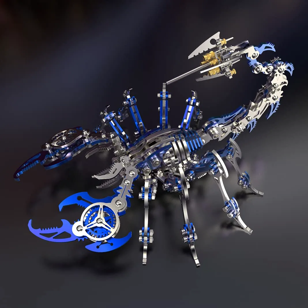 Puzzle 3D Blu per Adulti Scorpione Kit Modello con Strumento, Puzzle 3D Colorato Scorpione Kit Fai da Te, Giocattolo da Scrivania Regali per Adulti