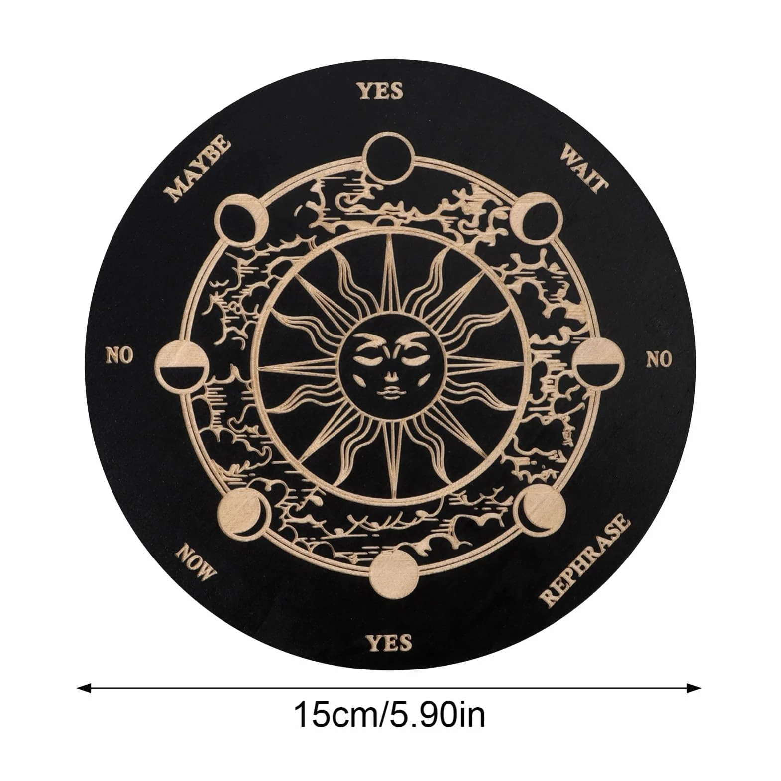 Tavola di divinazione in legno con lettere, elemento decorativo spirituale