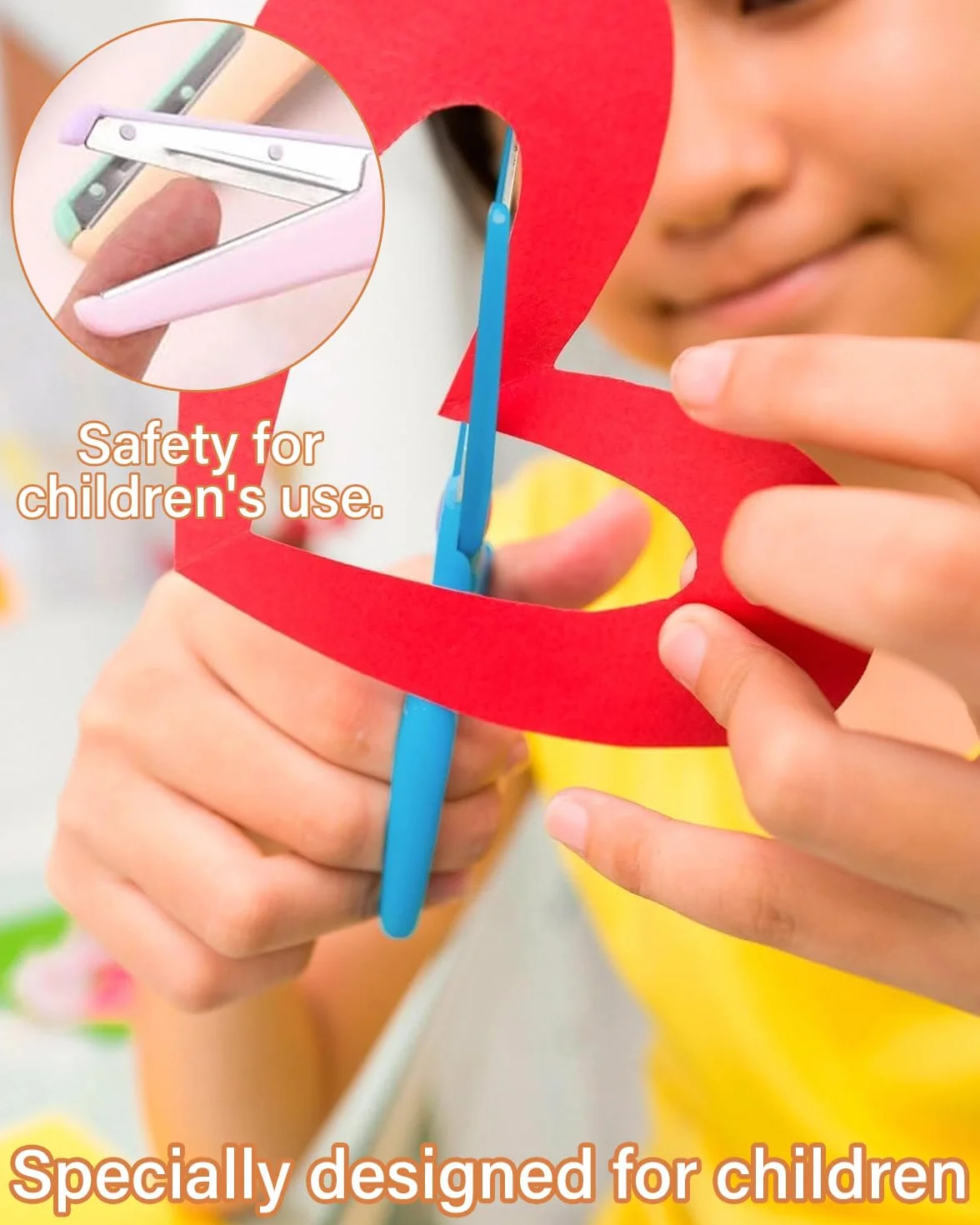 3 pezzi Forbici per Bambini con Dispositivo di Sicurezza, Rivestimento in Plastica | da 1 Anno di Età in Su