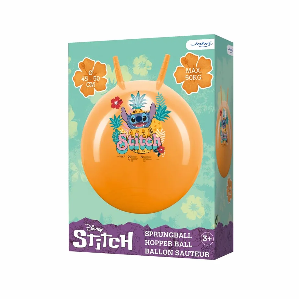 John Disney Lilo e Stitch Palla rimbalzante, Colore Arancione perlato, 50 cm, 59528