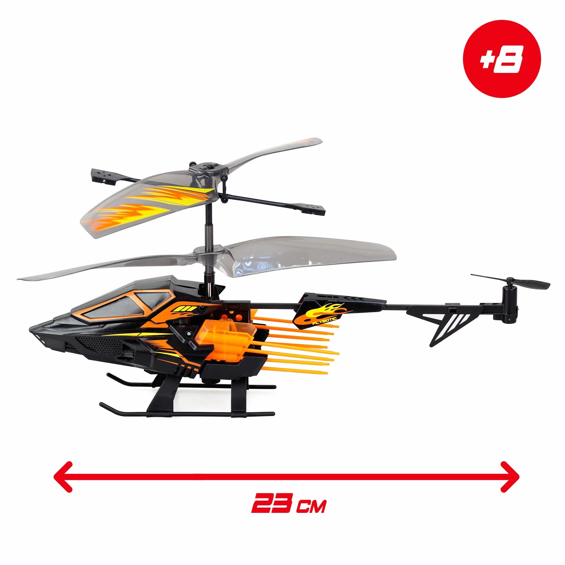 Bizak FLYBOTIC Hover Blast, elicottero radiocomandato con telecomando radiocomandato e 16 razzi di tiro per colpire un bersaglio, per bambini e adulti, (62004567)