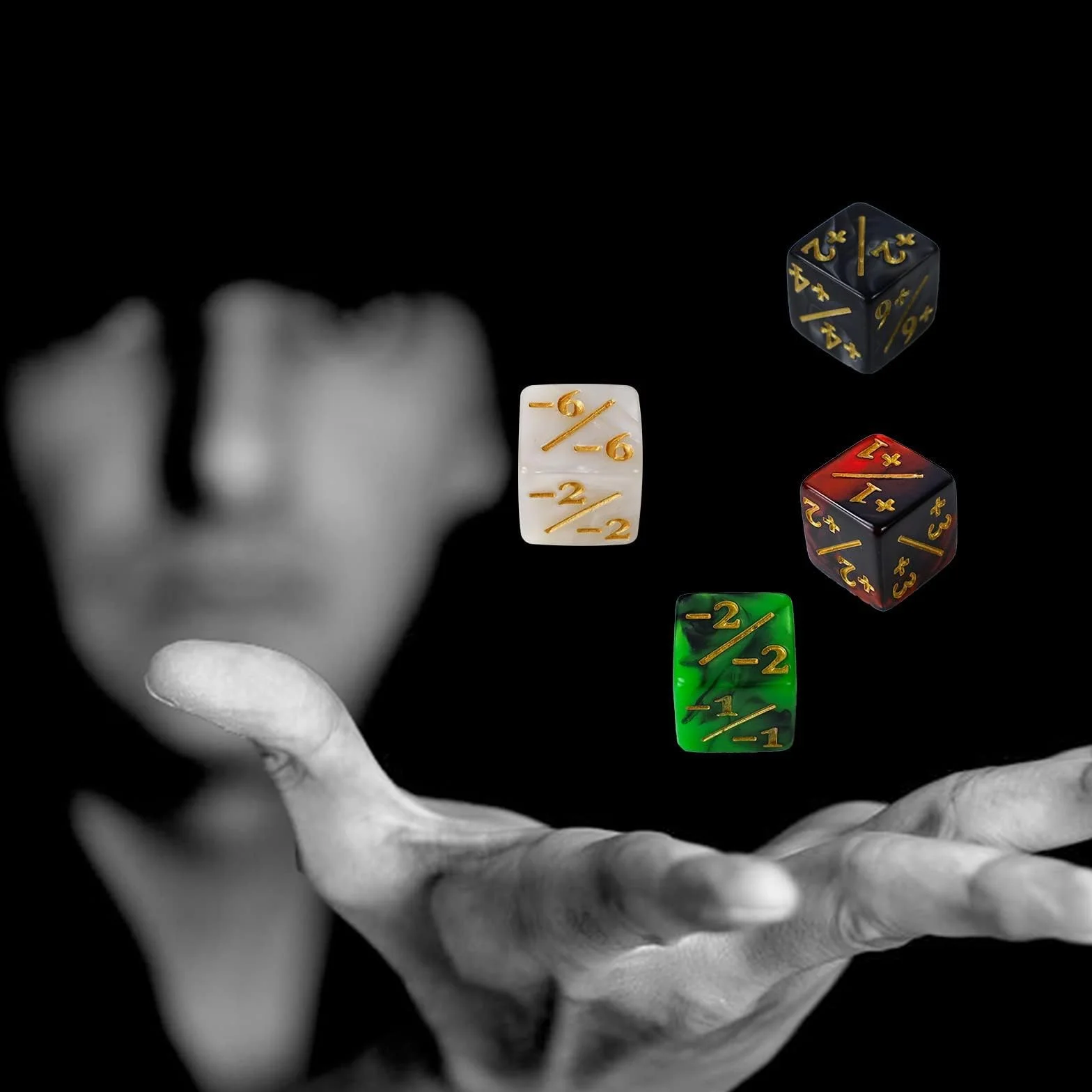 Pezzi Contatori Dadi D6, Fedeltà con Sacchetti, Compatibile con MTG, CCG, Accessori per Gioco di Carte, 4 Tipi