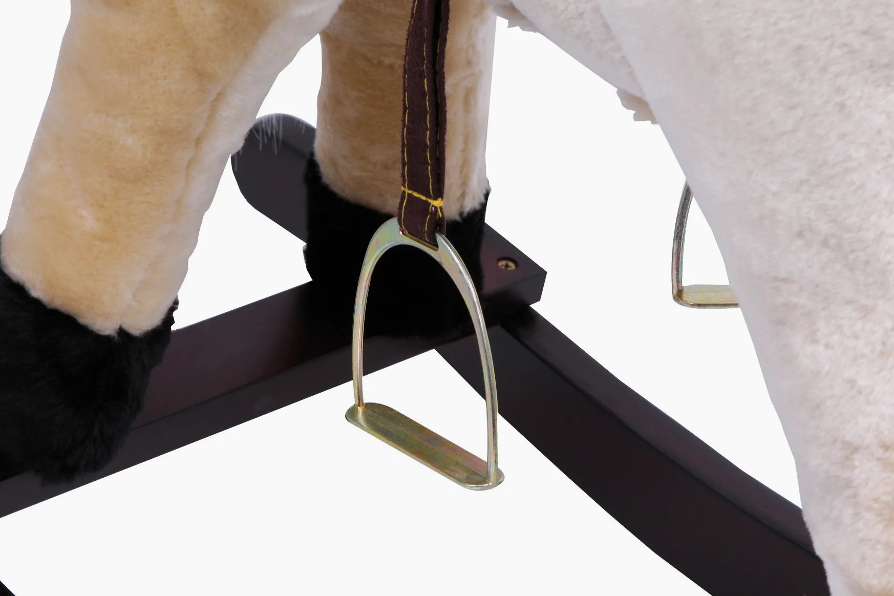 4101 Cavallo a dondolo "Zottel" small foot, in legno e tessuto, con effetti sonori (suono di zoccoli al galoppo e nitrito), dai 3 anni di età