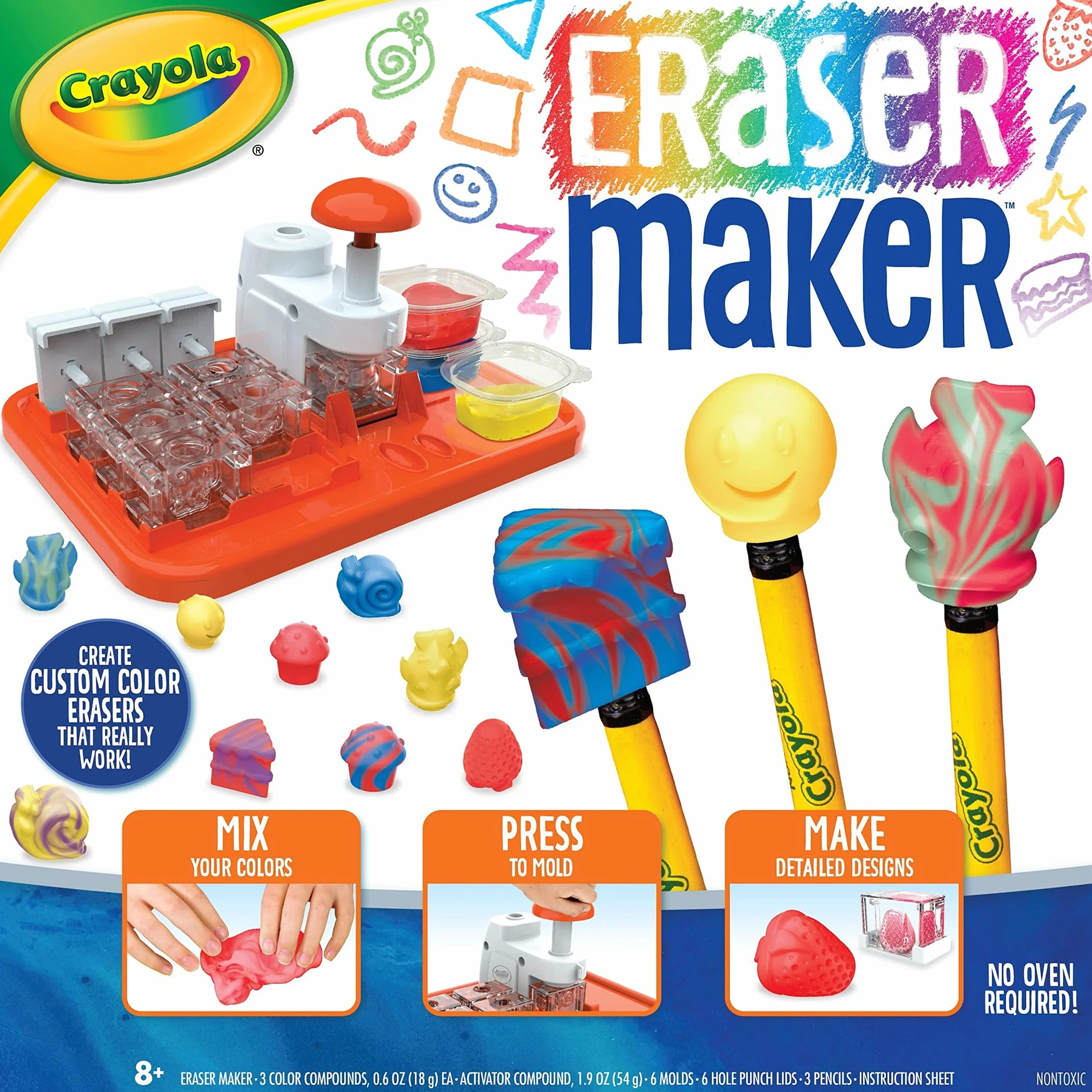 CRAYOLA - Laboratorio delle Gommine, per Creare Gomme Personalizzate, attività Creativa e Idea Regalo, da 6 Anni, 74-7401