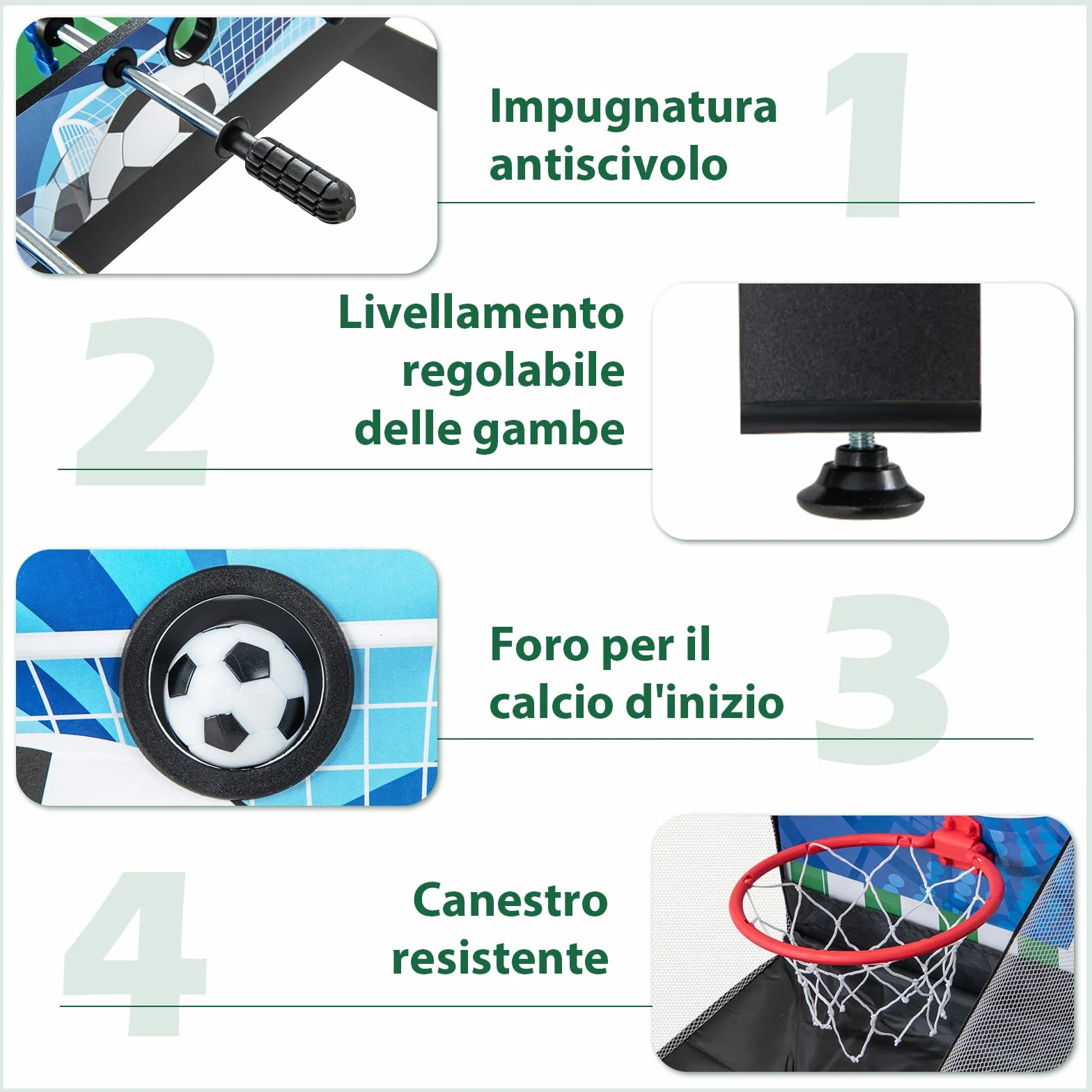 RELAX4LIFE 14 in 1 Multifunzionale Tavolo da Gioco, Biliardo Ping Pong Basket Calcetto Bowling Shuffleboard