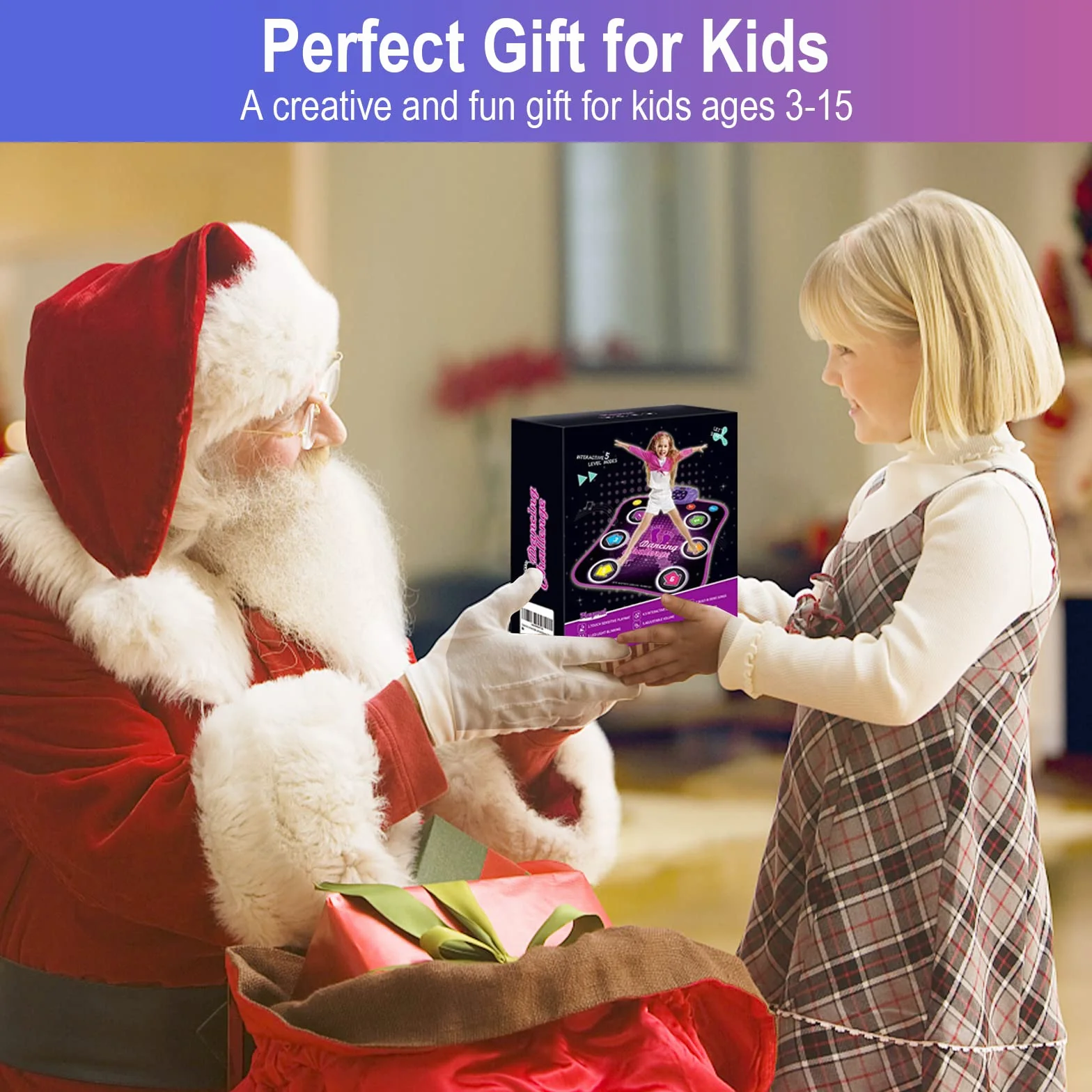 Tappetino da Ballo LED Bluetooth Bambini 3-12 Anni Viola